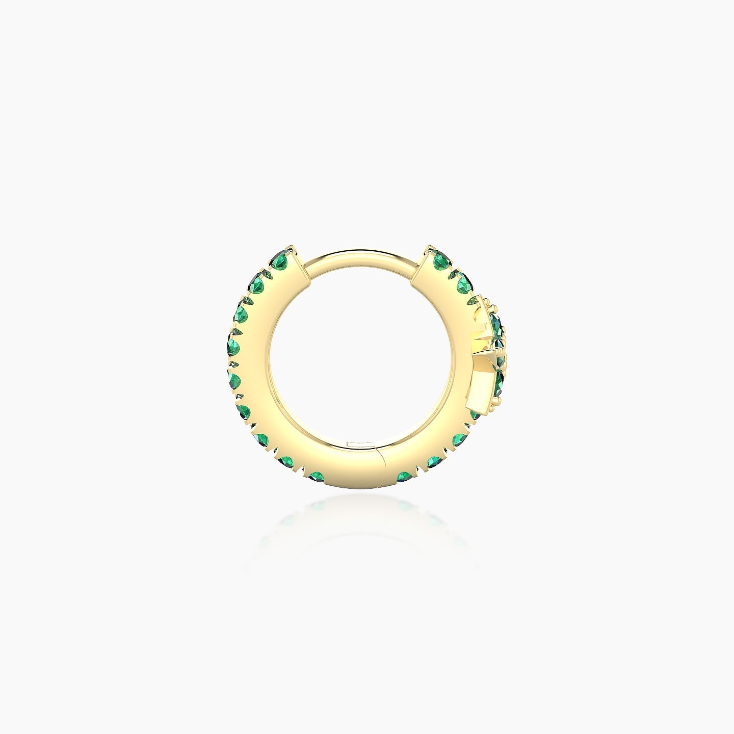 Asteria | 18k Yellow Gold 6.5 mm Star Emerald Hoop Piercing