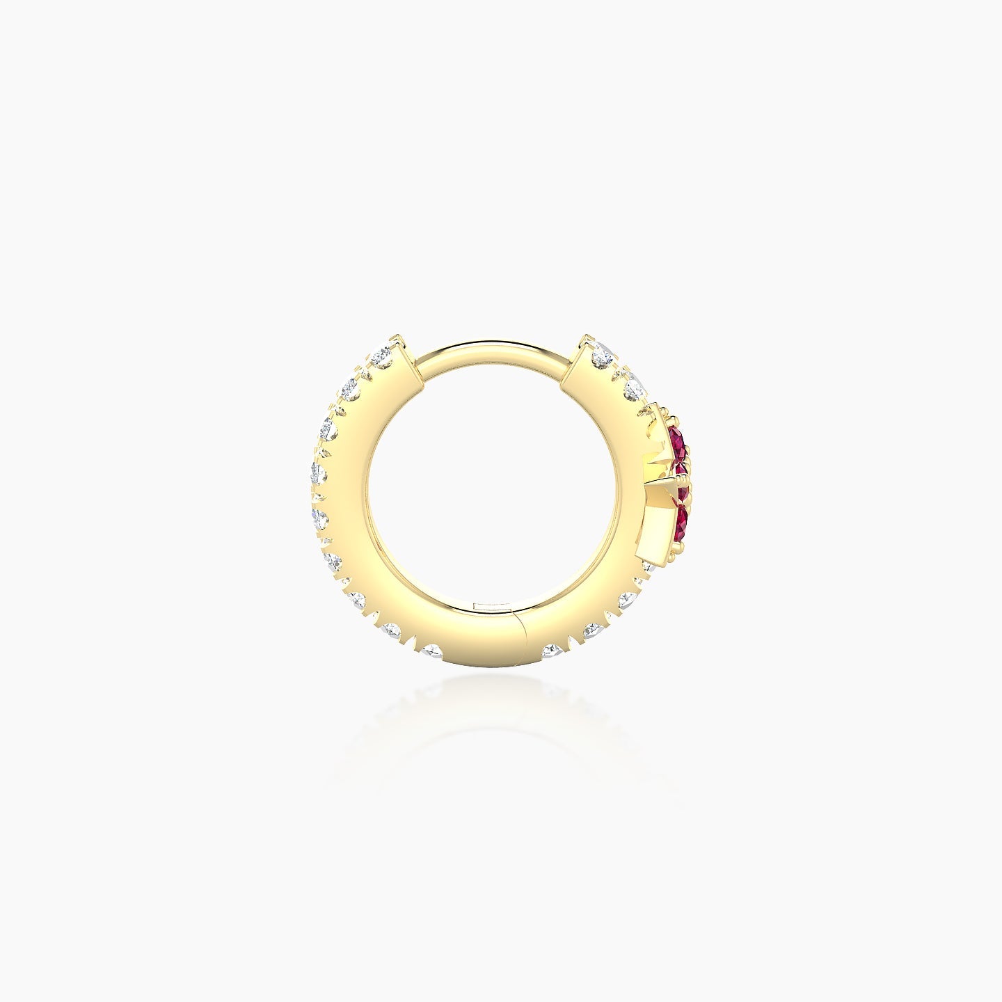 Asteria | 18k Yellow Gold 6.5 mm Star Ruby & Diamond Hoop Piercing