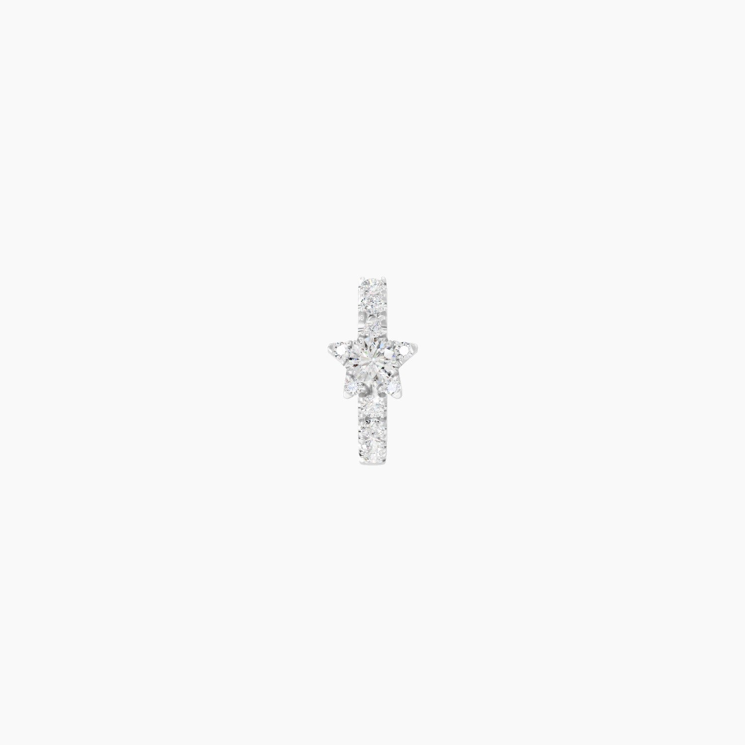 Asteria | 18k White Gold 6.5 mm Star Diamond Nose Ring Piercing