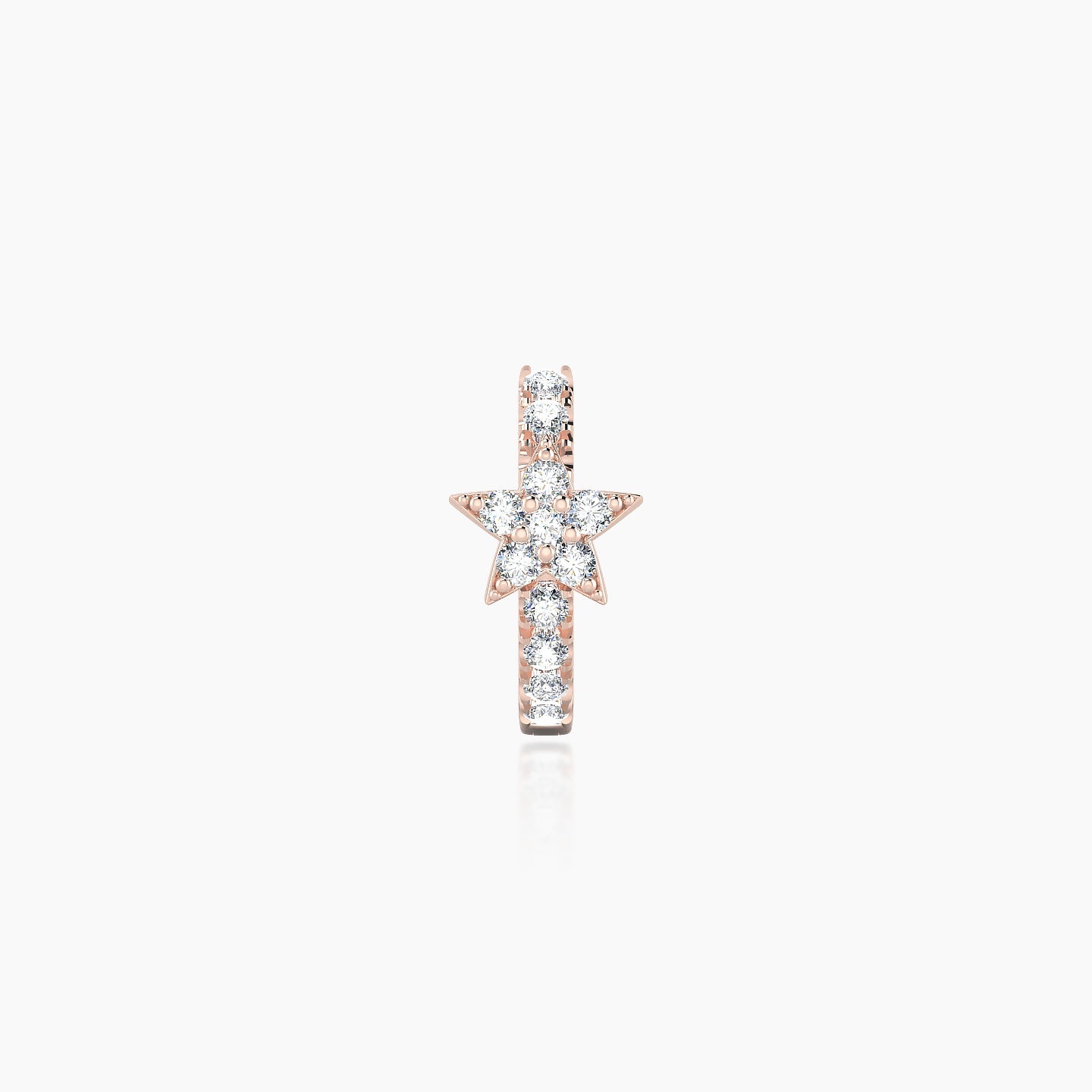 Asteria | 18k Rose Gold 6.5 mm Star Diamond Nose Ring Piercing