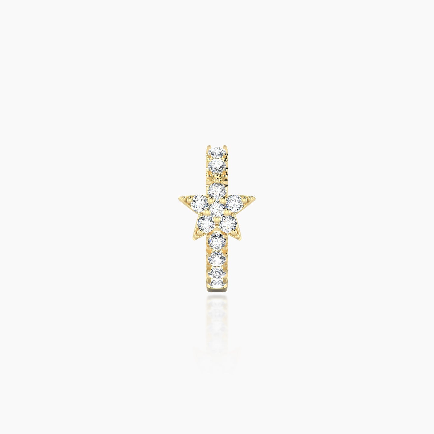 Asteria | 18k Yellow Gold 6.5 mm Star Diamond Nose Ring Piercing