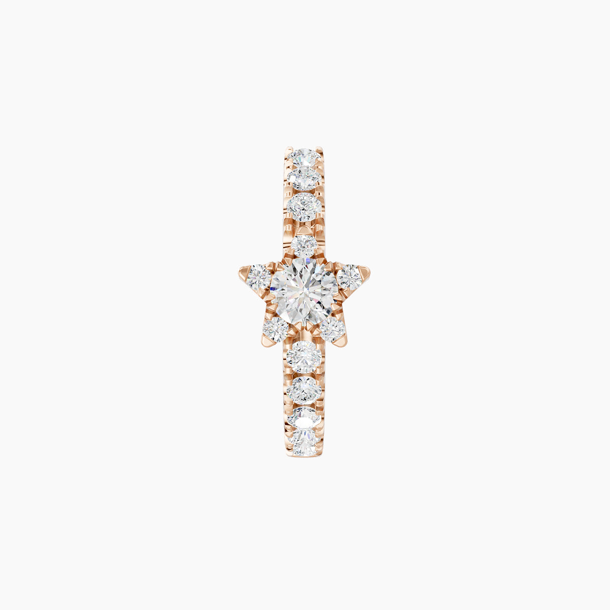 Asteria | 18k Rose Gold 8 mm Star Diamond Hoop Piercing