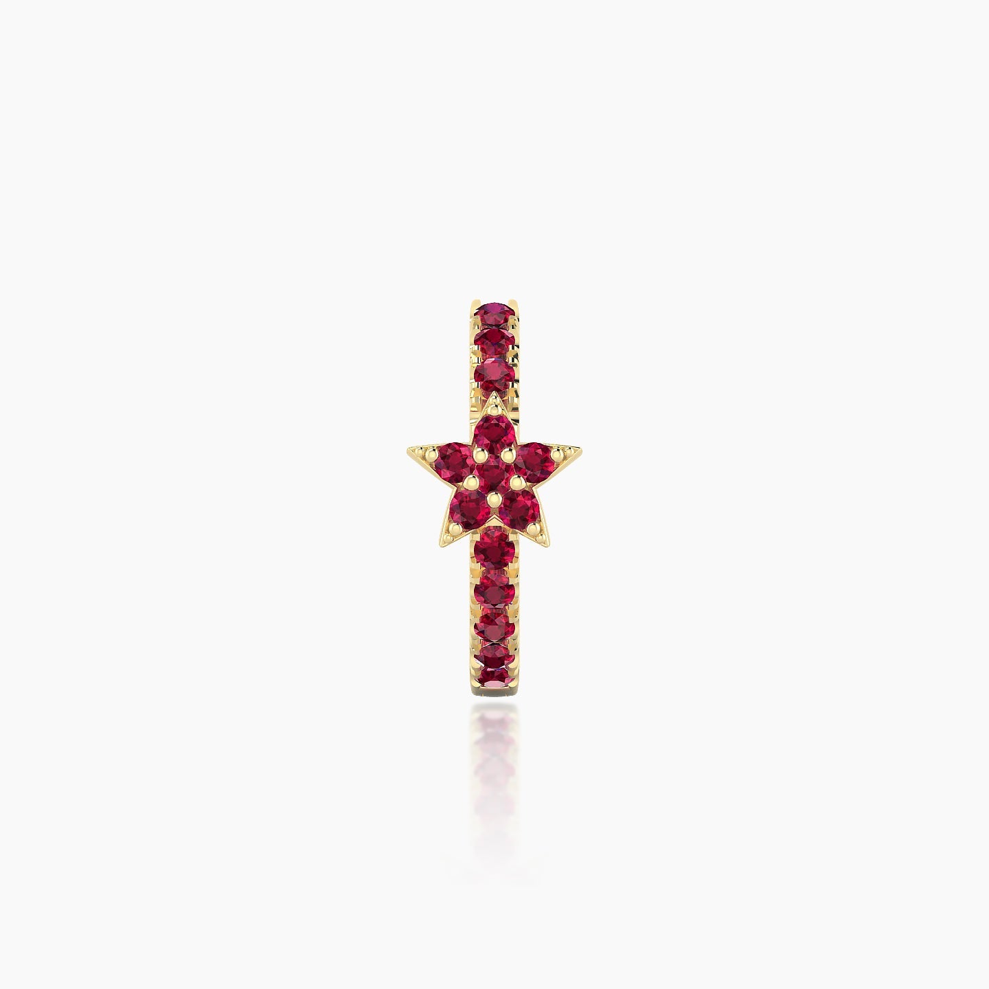 Asteria | 18k Yellow Gold 8 mm Star Ruby Hoop Piercing