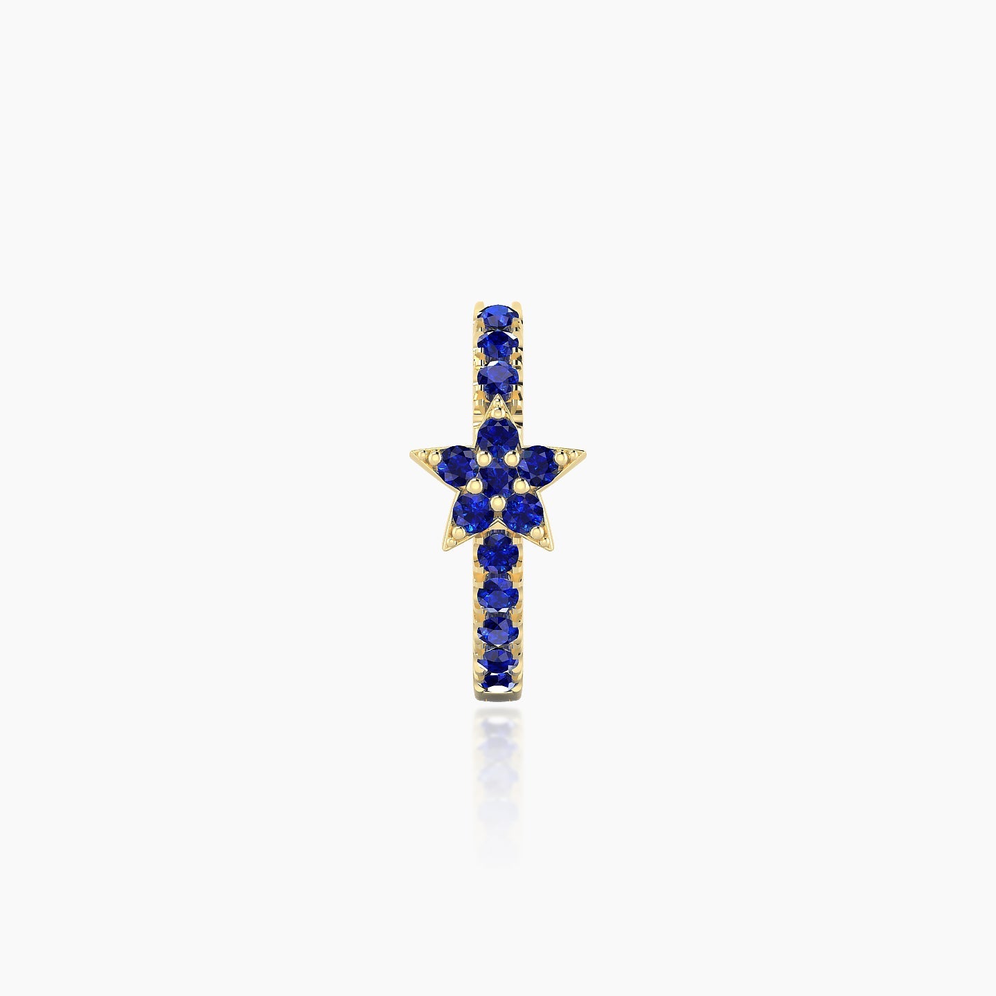 Asteria | 18k Yellow Gold 8 mm Star Sapphire Hoop Piercing