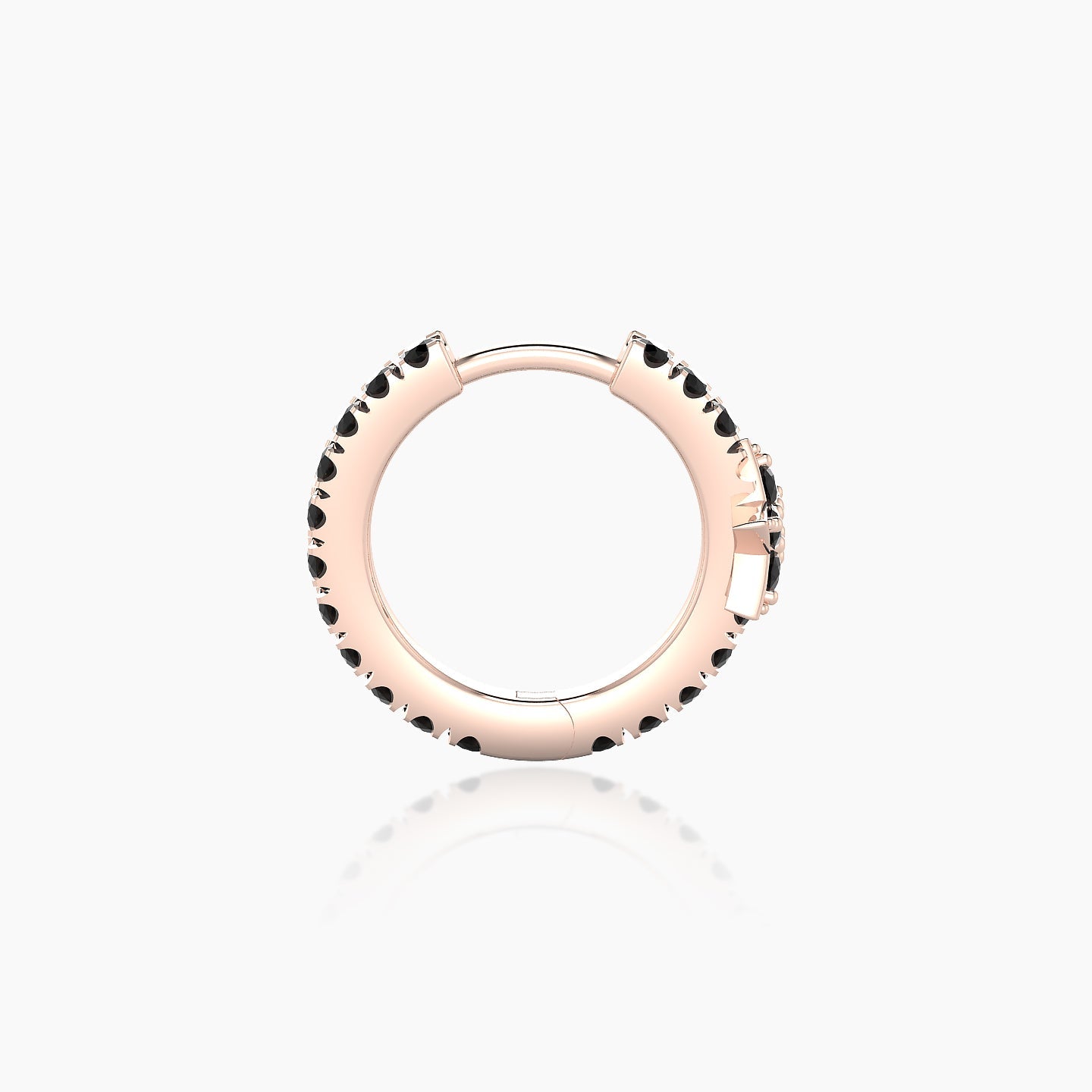 Asteria | 18k Rose Gold 8 mm Star Black Diamond Hoop Piercing