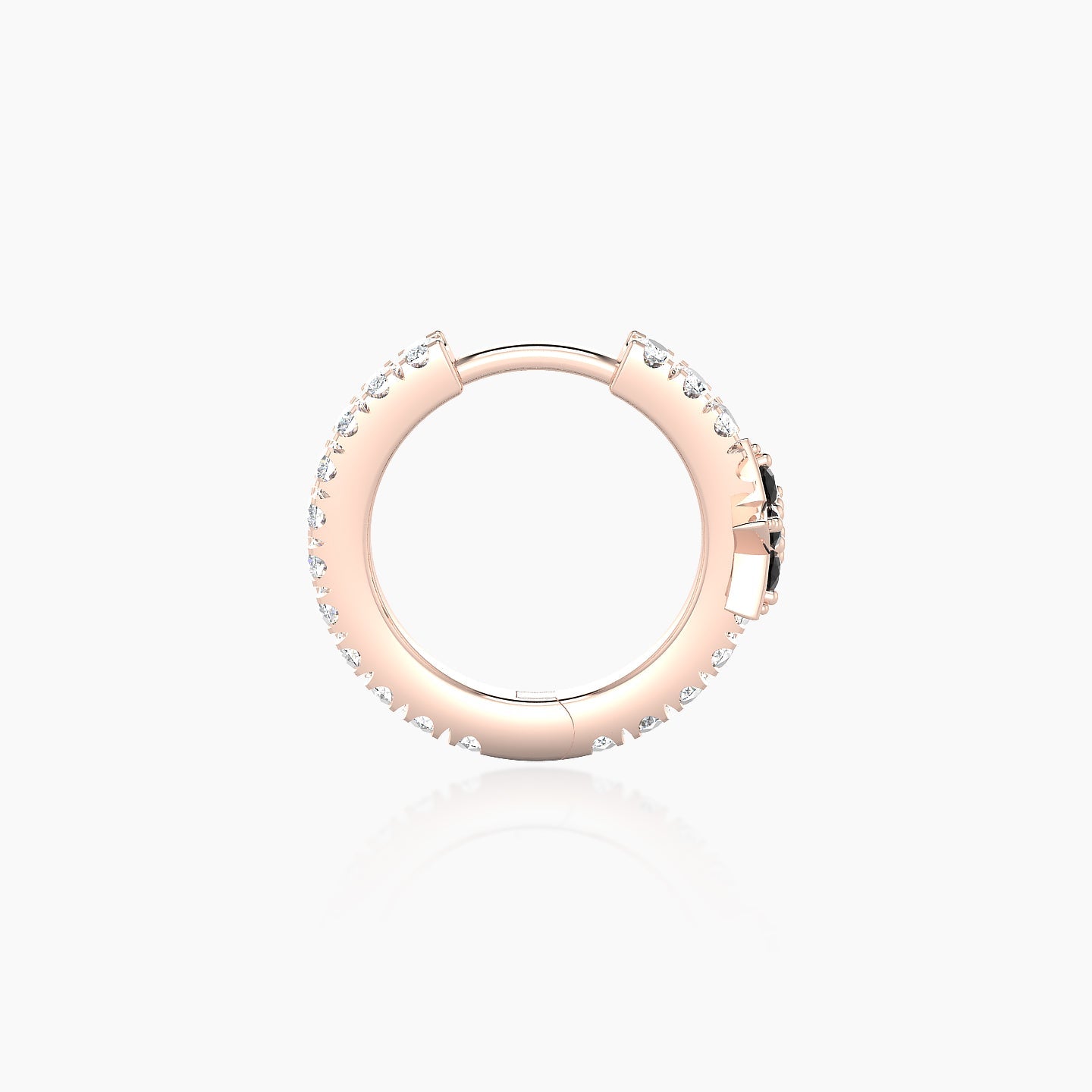 Asteria | 18k Rose Gold 8 mm Star Black Diamond & Diamond Hoop Piercing