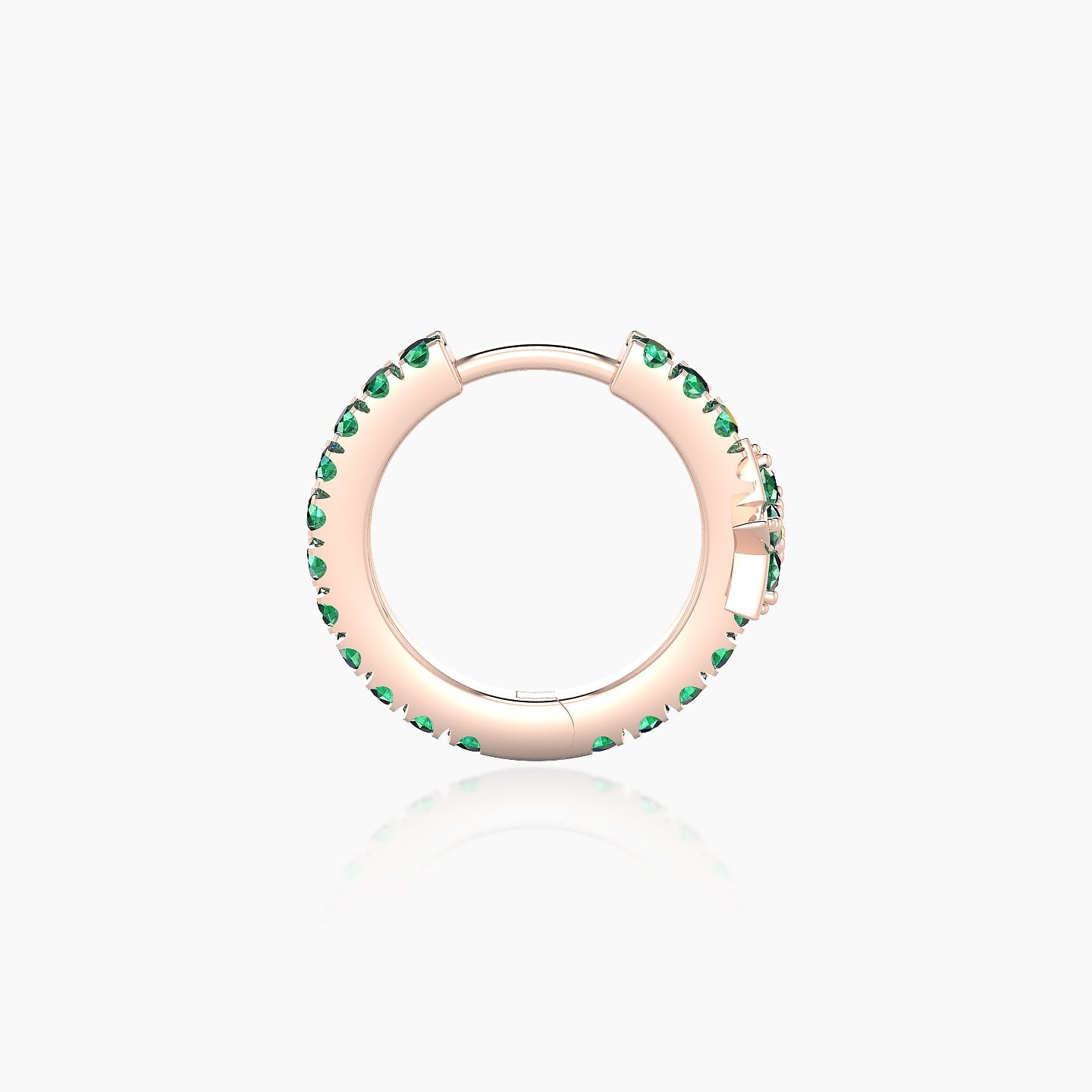 Asteria | 18k Rose Gold 8 mm Star Emerald Hoop Piercing