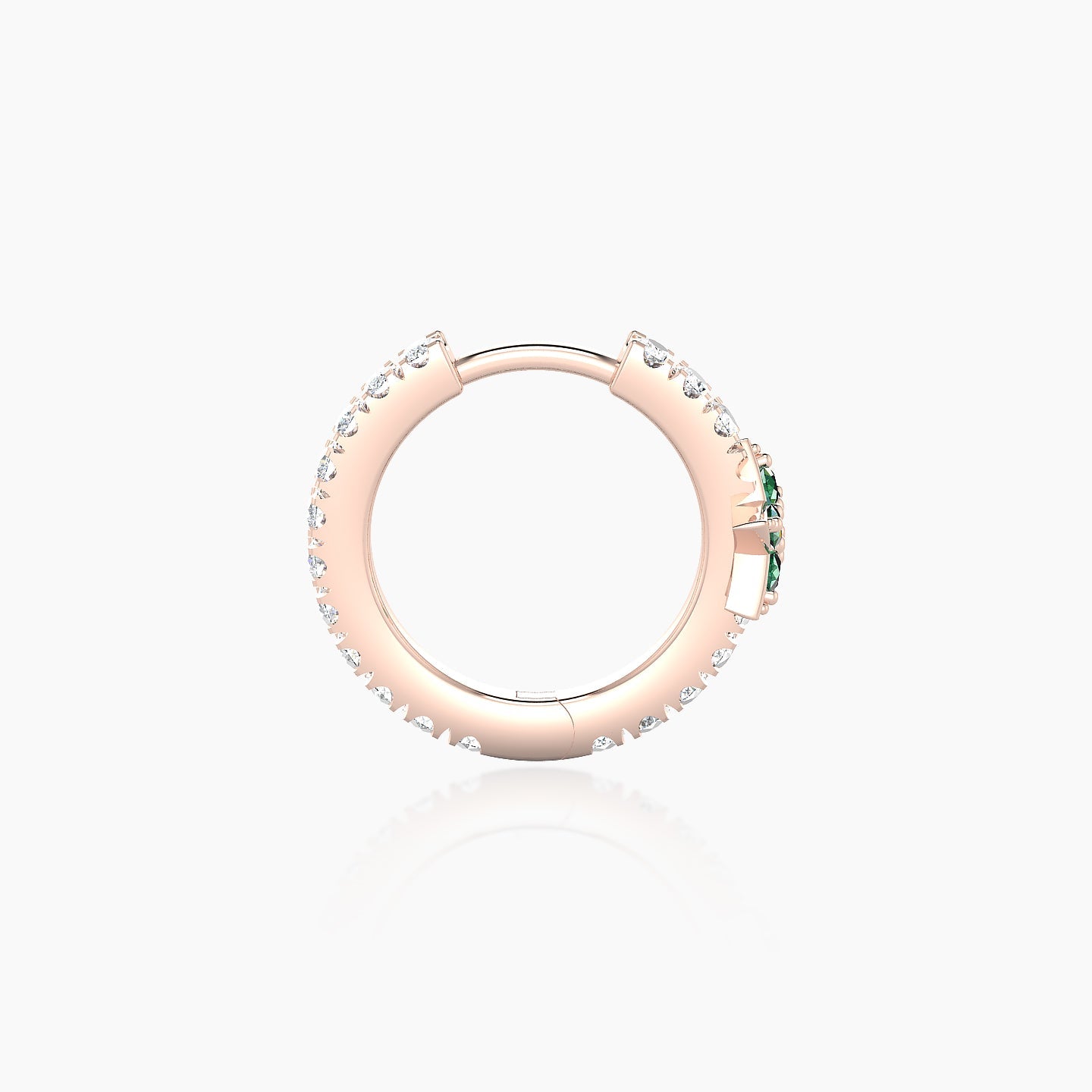 Asteria | 18k Rose Gold 8 mm Star Emerald & Diamond Hoop Piercing