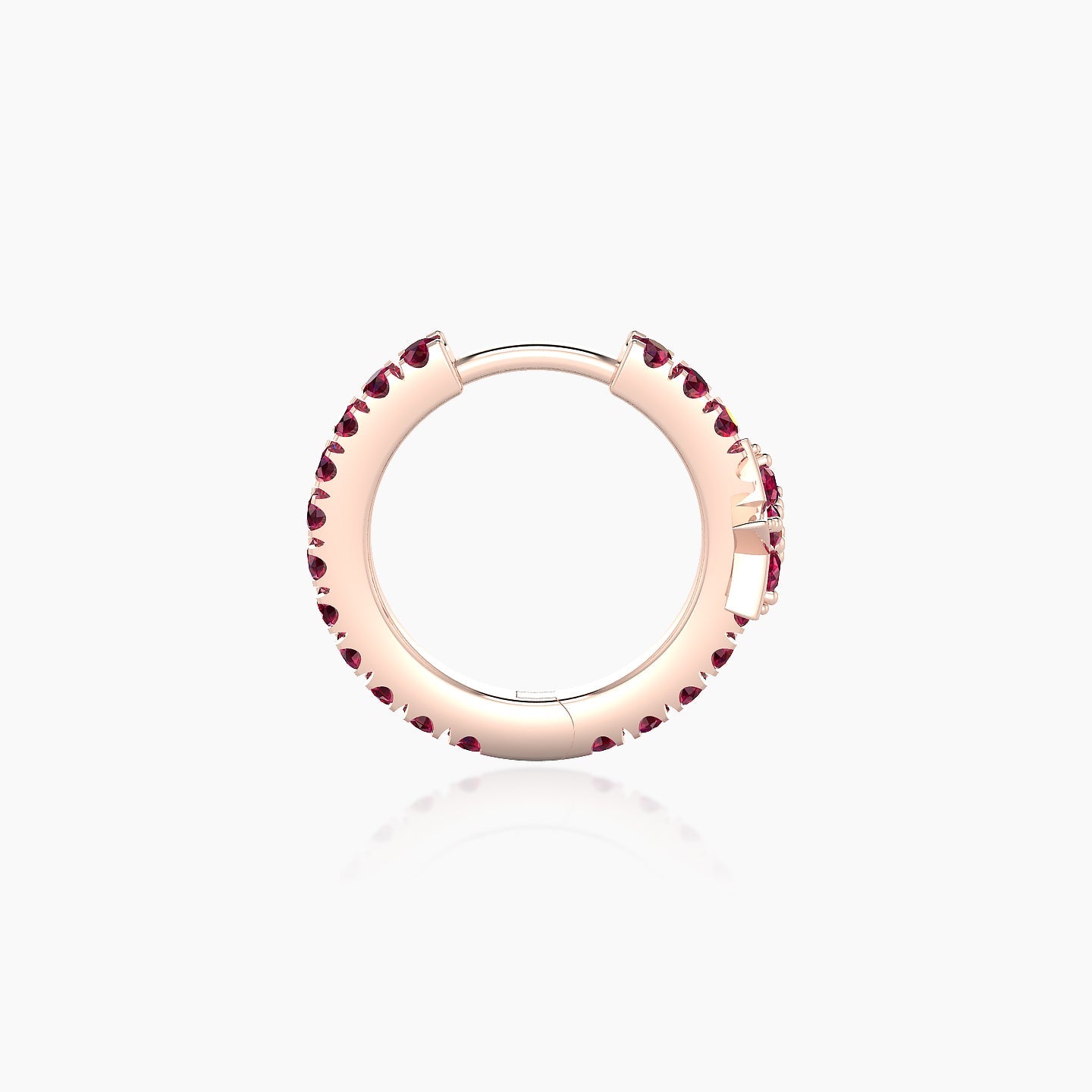 Asteria | 18k Rose Gold 8 mm Star Ruby Hoop Piercing