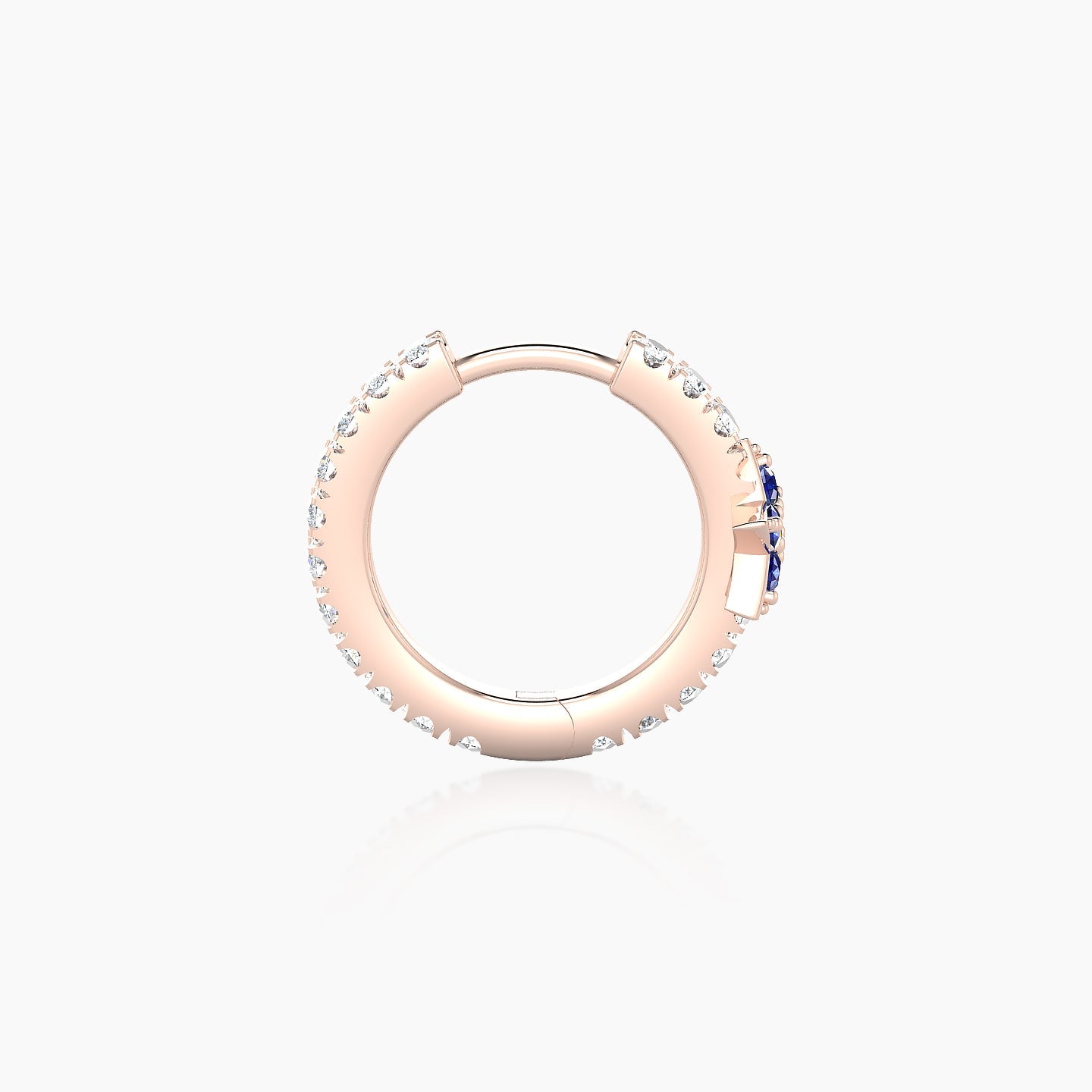 Asteria | 18k Rose Gold 8 mm Star Sapphire & Diamond Hoop Piercing