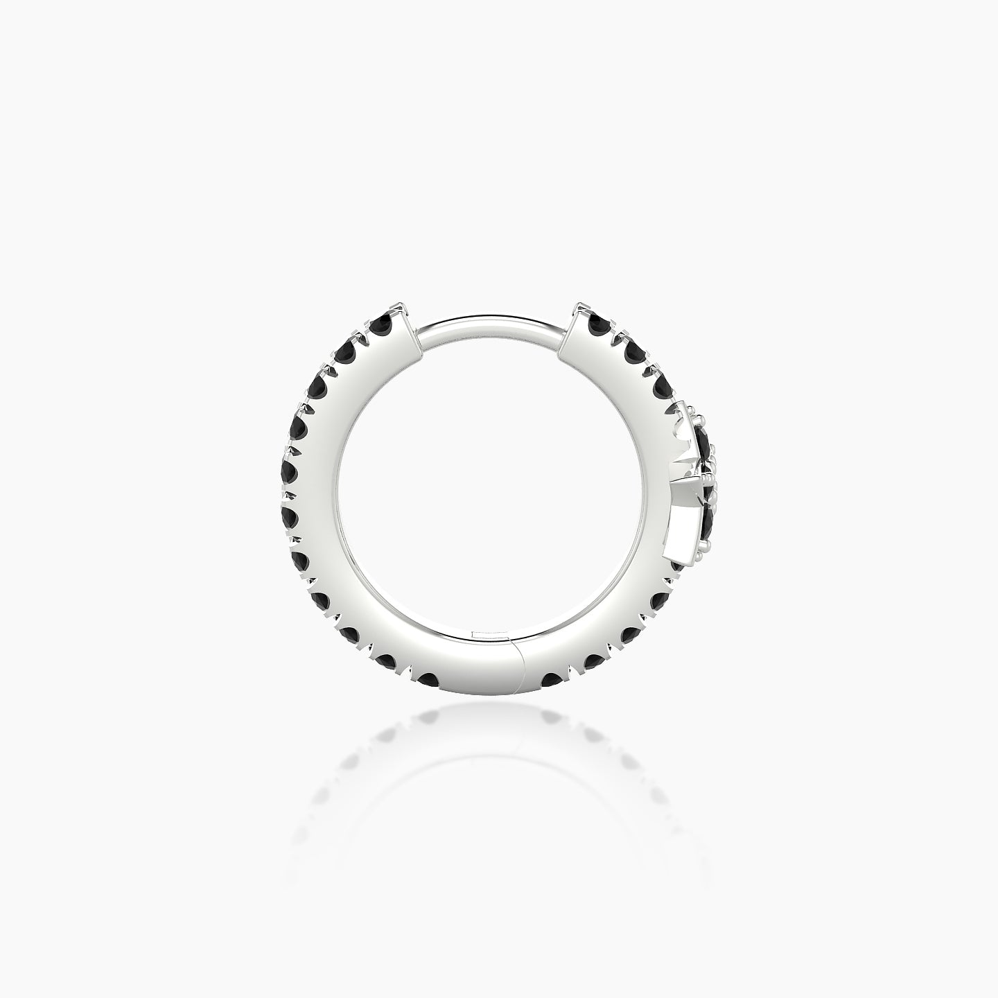 Asteria | 18k White Gold 8 mm Star Black Diamond Hoop Piercing