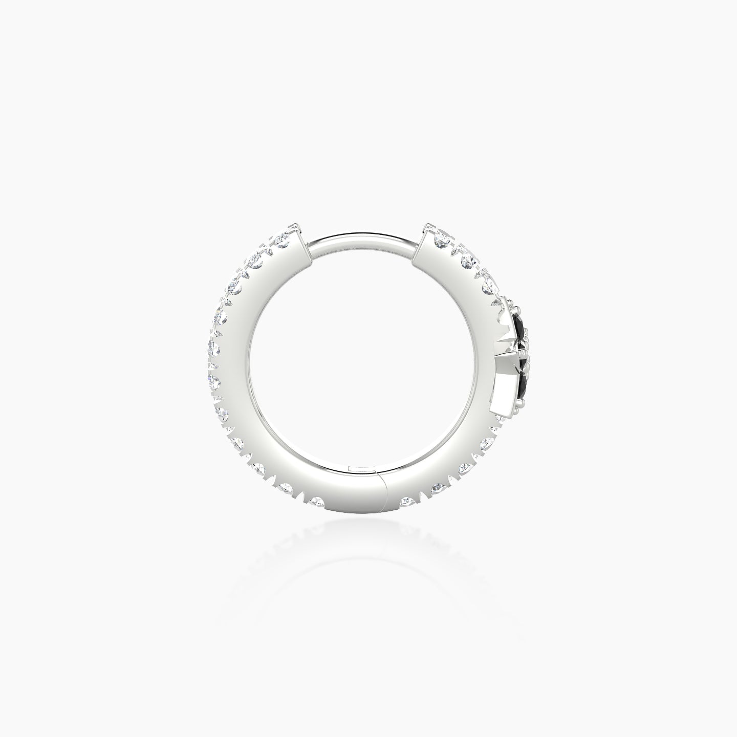 Asteria | 18k White Gold 8 mm Star Black Diamond & Diamond Hoop Piercing