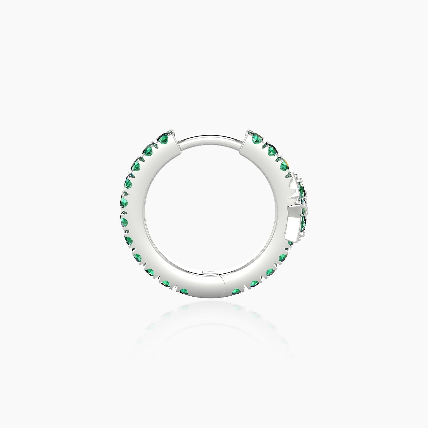 Asteria | 18k White Gold 8 mm Star Emerald Hoop Piercing