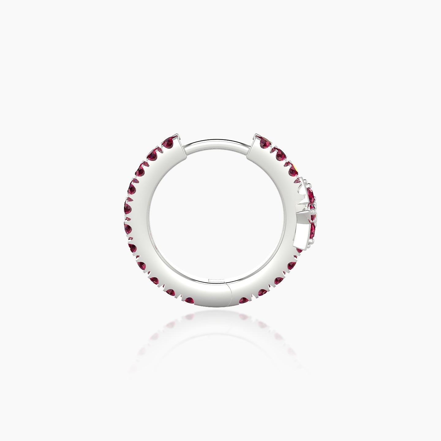 Asteria | 18k White Gold 8 mm Star Ruby Hoop Piercing