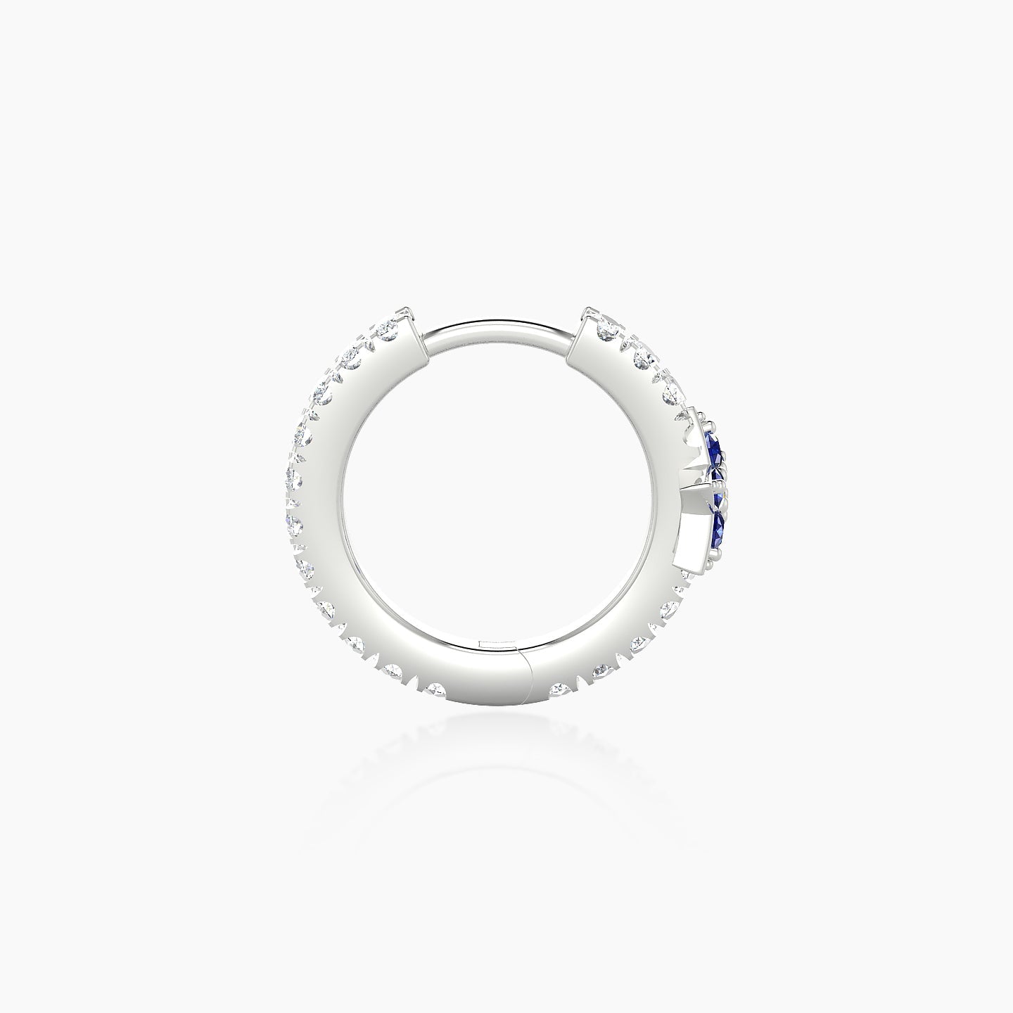 Asteria | 18k White Gold 8 mm Star Sapphire & Diamond Hoop Piercing