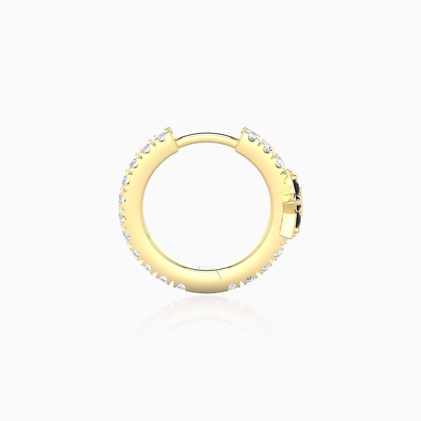 Asteria | 18k Yellow Gold 8 mm Star Black Diamond & Diamond Hoop Piercing