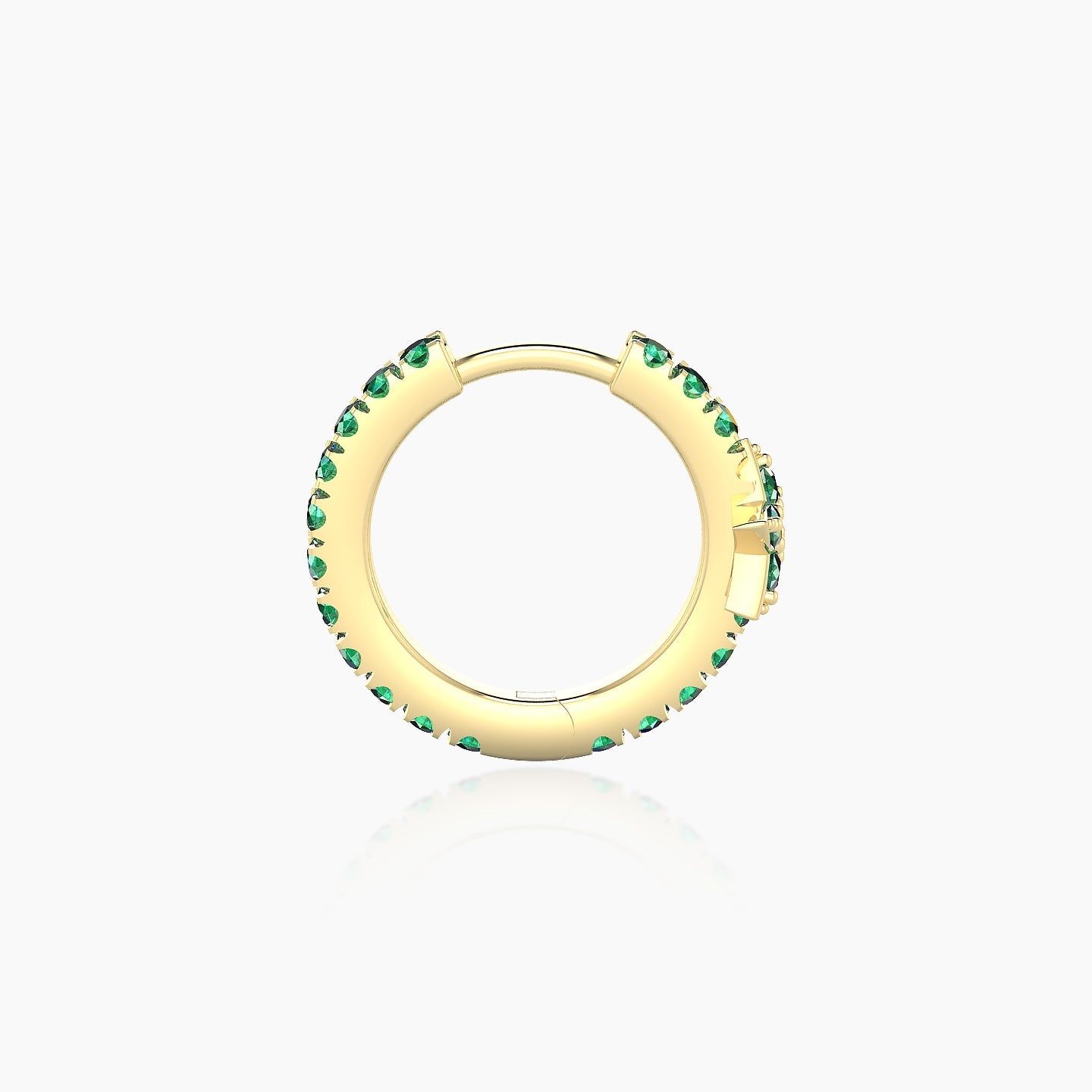 Asteria | 18k Yellow Gold 8 mm Star Emerald Hoop Piercing