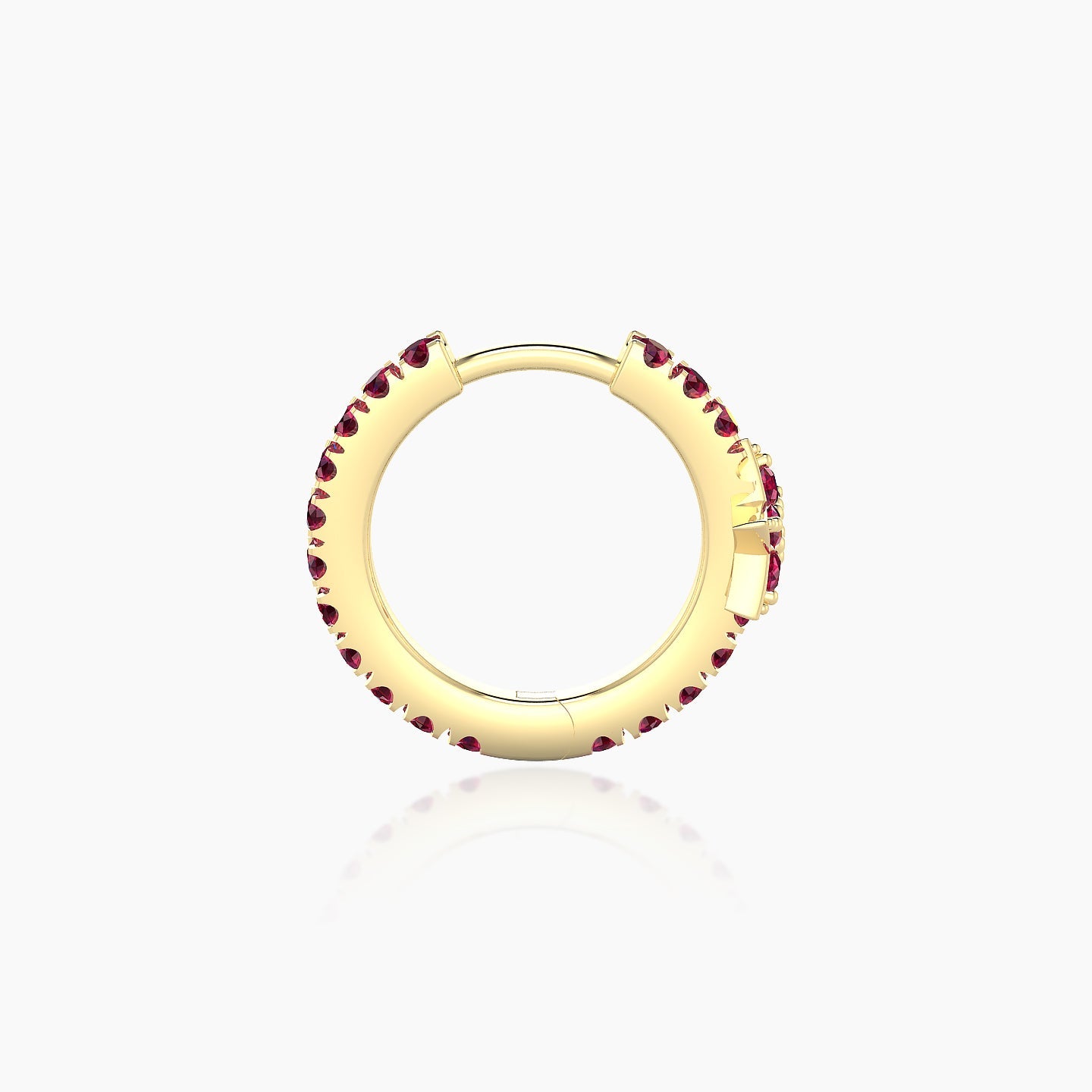 Asteria | 18k Yellow Gold 8 mm Star Ruby Hoop Piercing