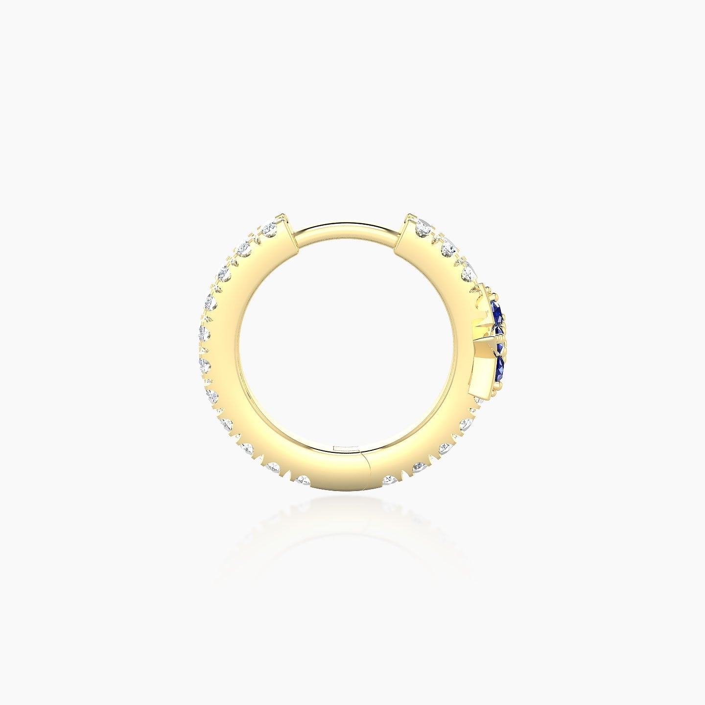 Asteria | 18k Yellow Gold 8 mm Star Sapphire & Diamond Hoop Piercing