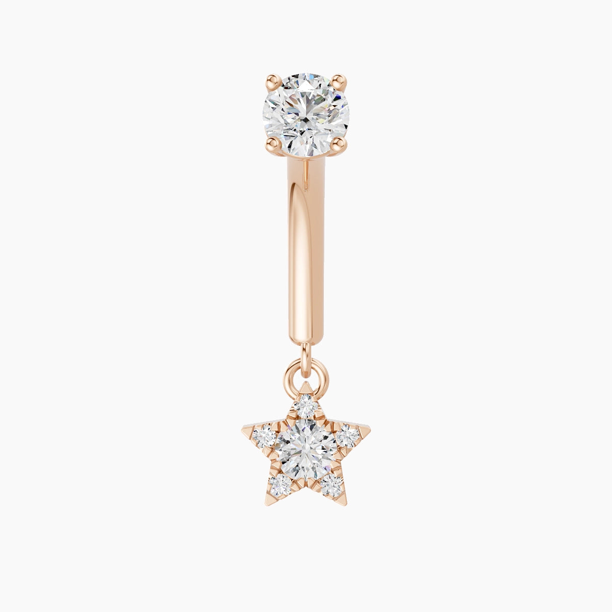 Asteria | 18k Rose Gold 8 mm Star Diamond Rook Piercing