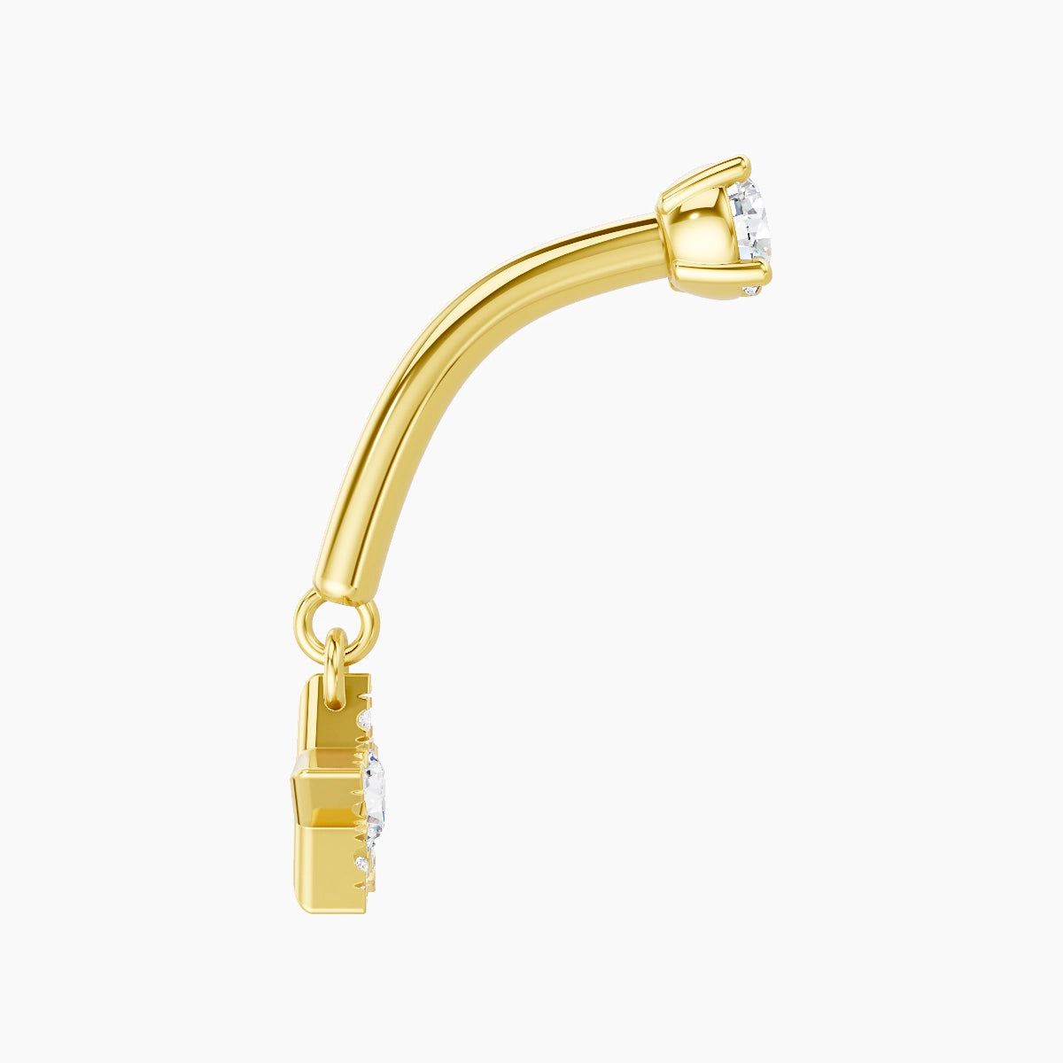 Asteria | 18k Yellow Gold 8 mm Star Diamond Rook Piercing
