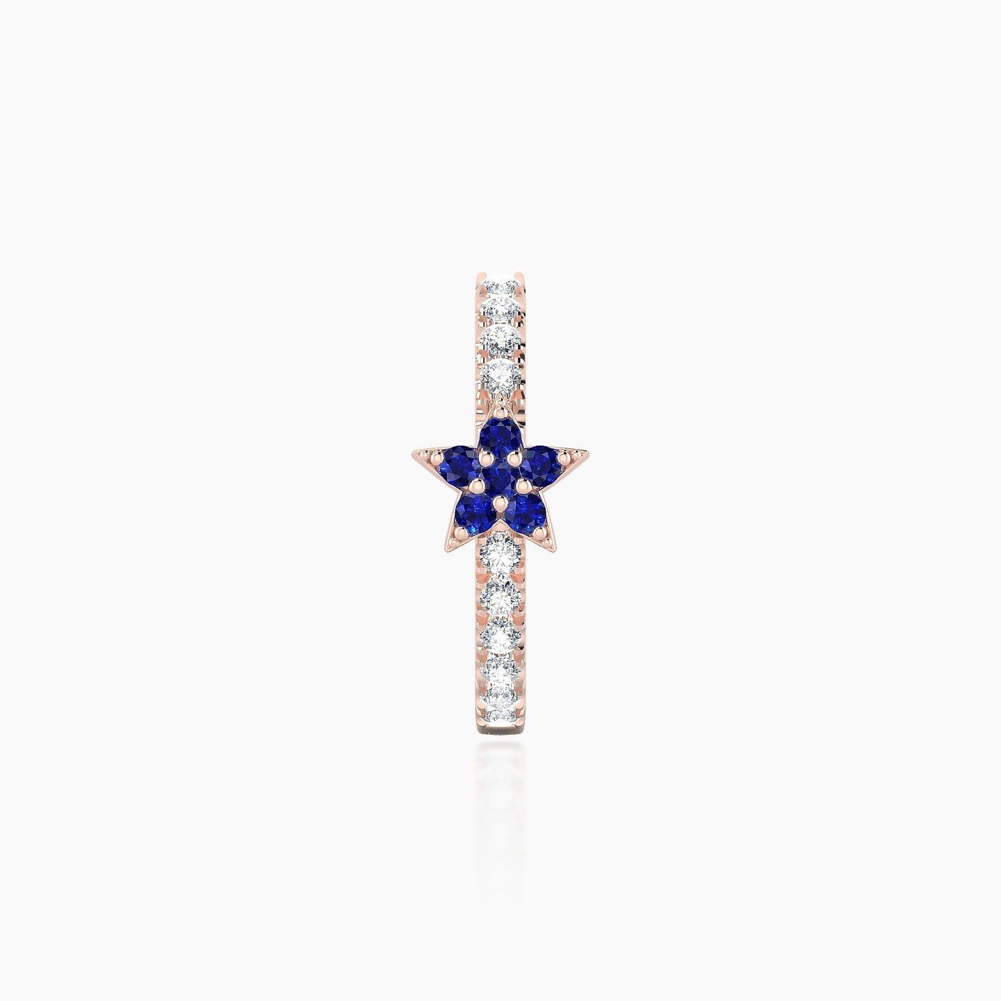 Asteria | 18k Rose Gold 9.5 mm Star Sapphire & Diamond Hoop Piercing