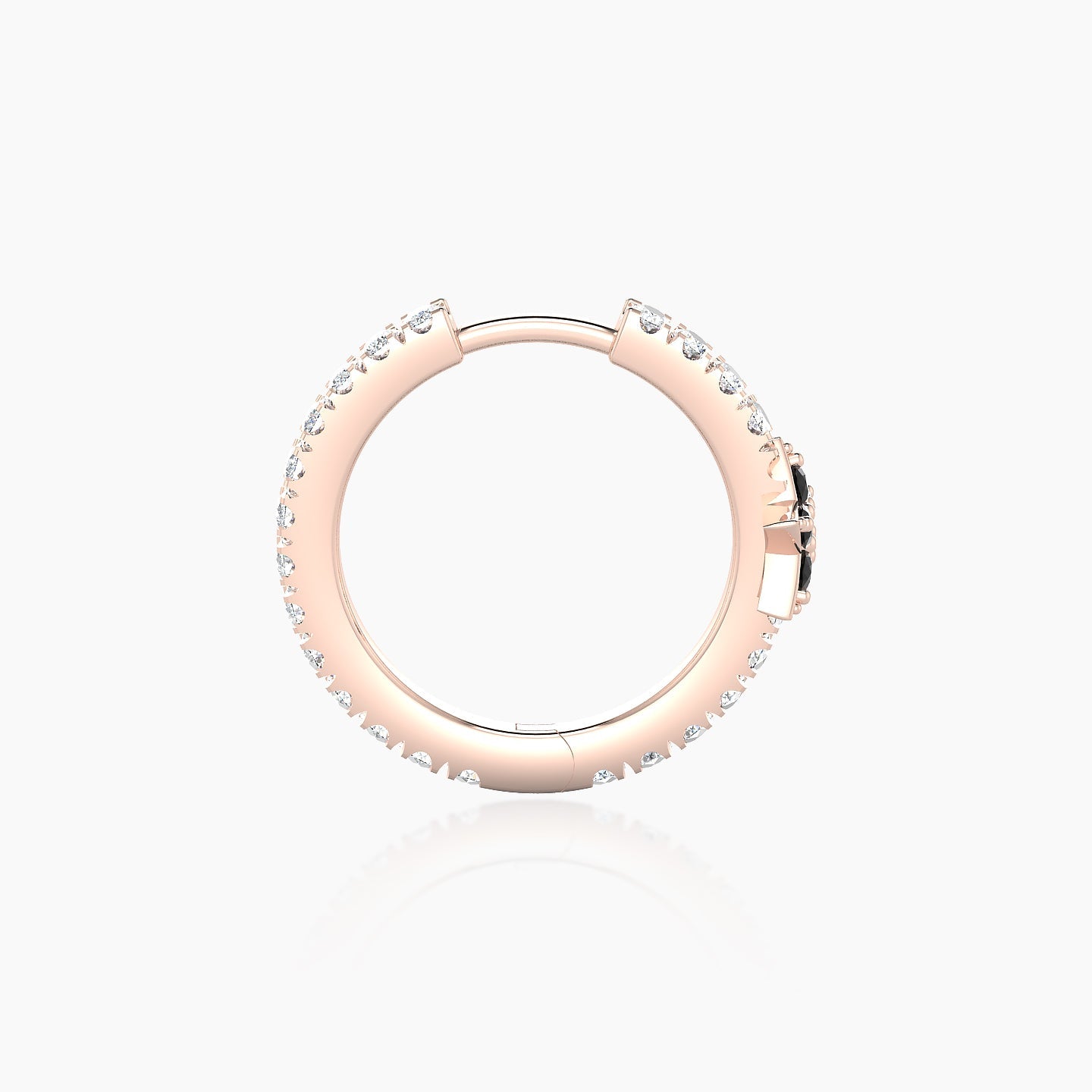 Asteria | 18k Rose Gold 9.5 mm Star Black Diamond & Diamond Hoop Piercing