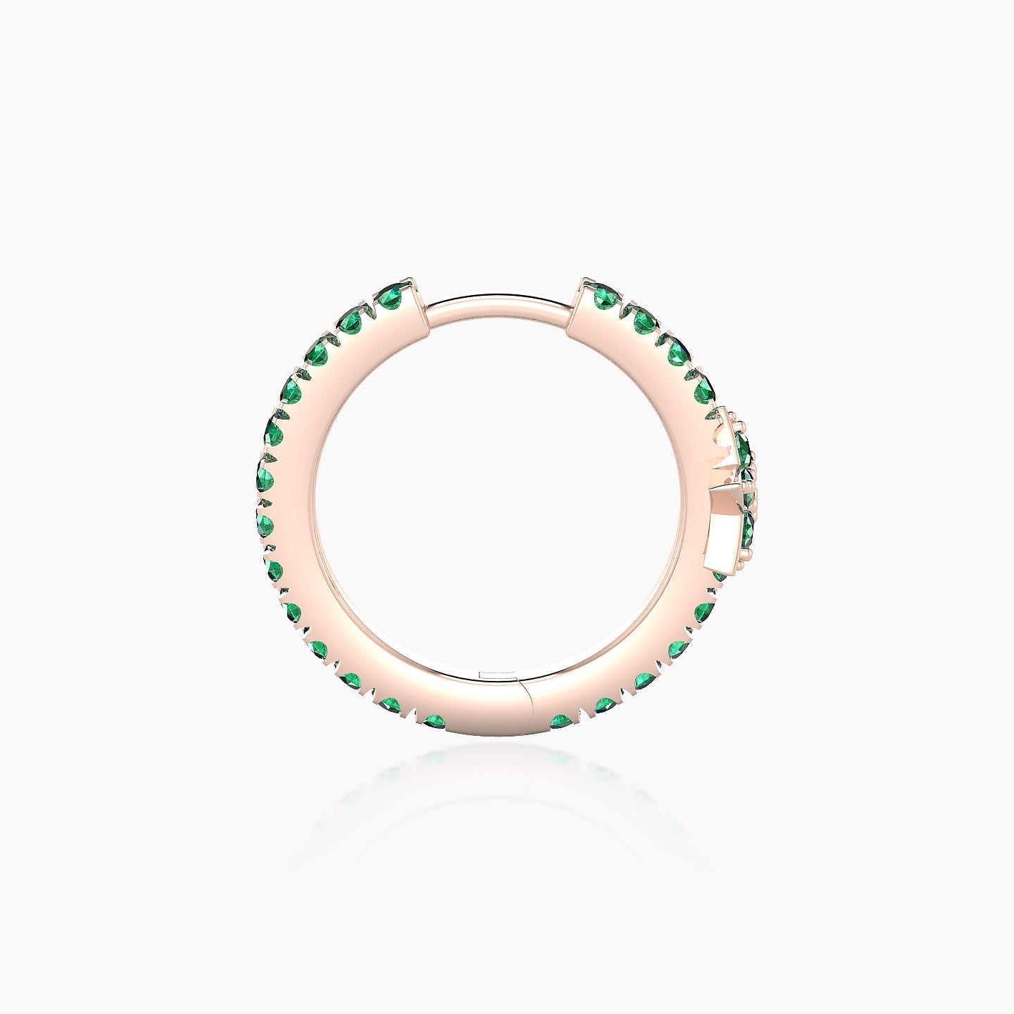 Asteria | 18k Rose Gold 9.5 mm Star Emerald Hoop Piercing