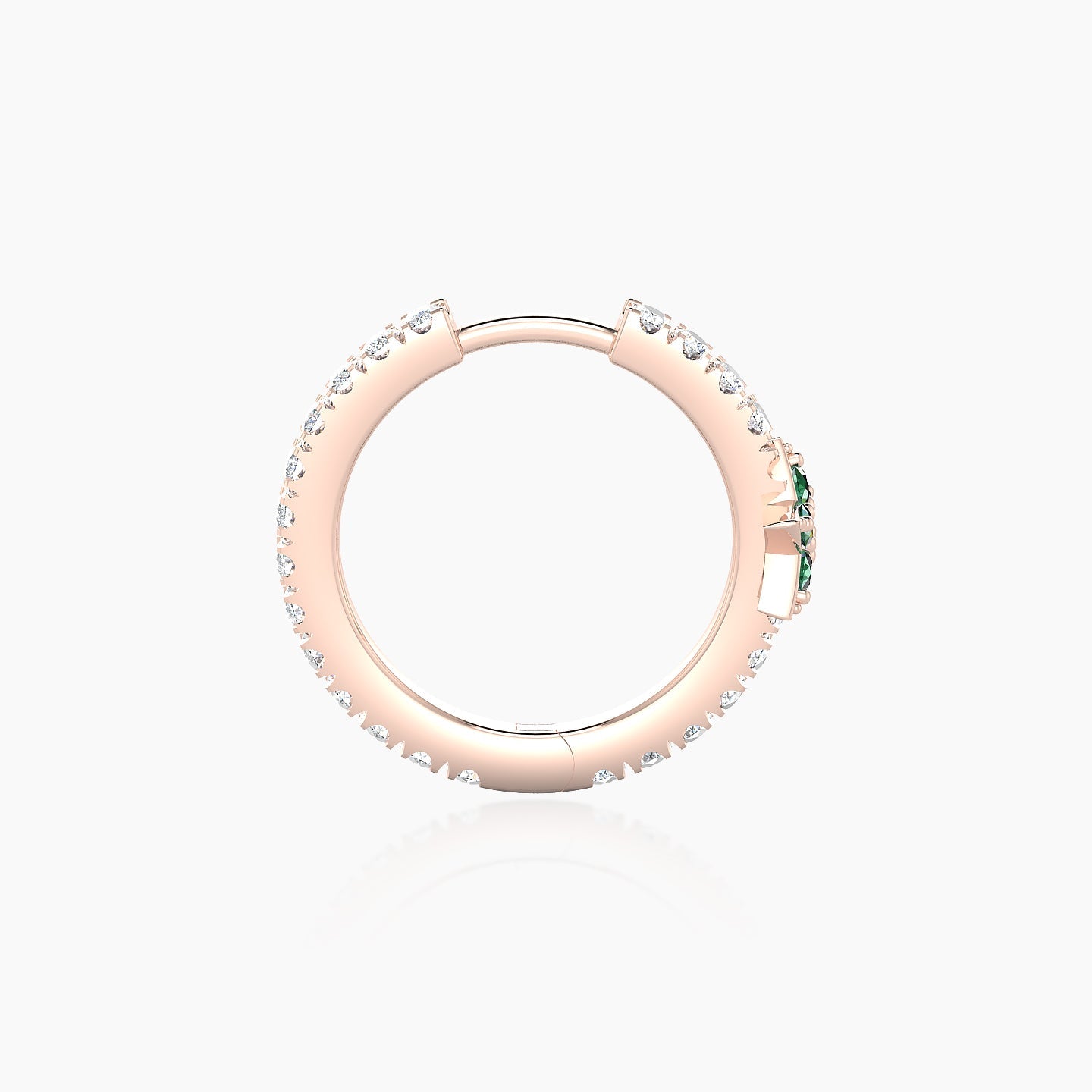 Asteria | 18k Rose Gold 9.5 mm Star Emerald & Diamond Hoop Piercing