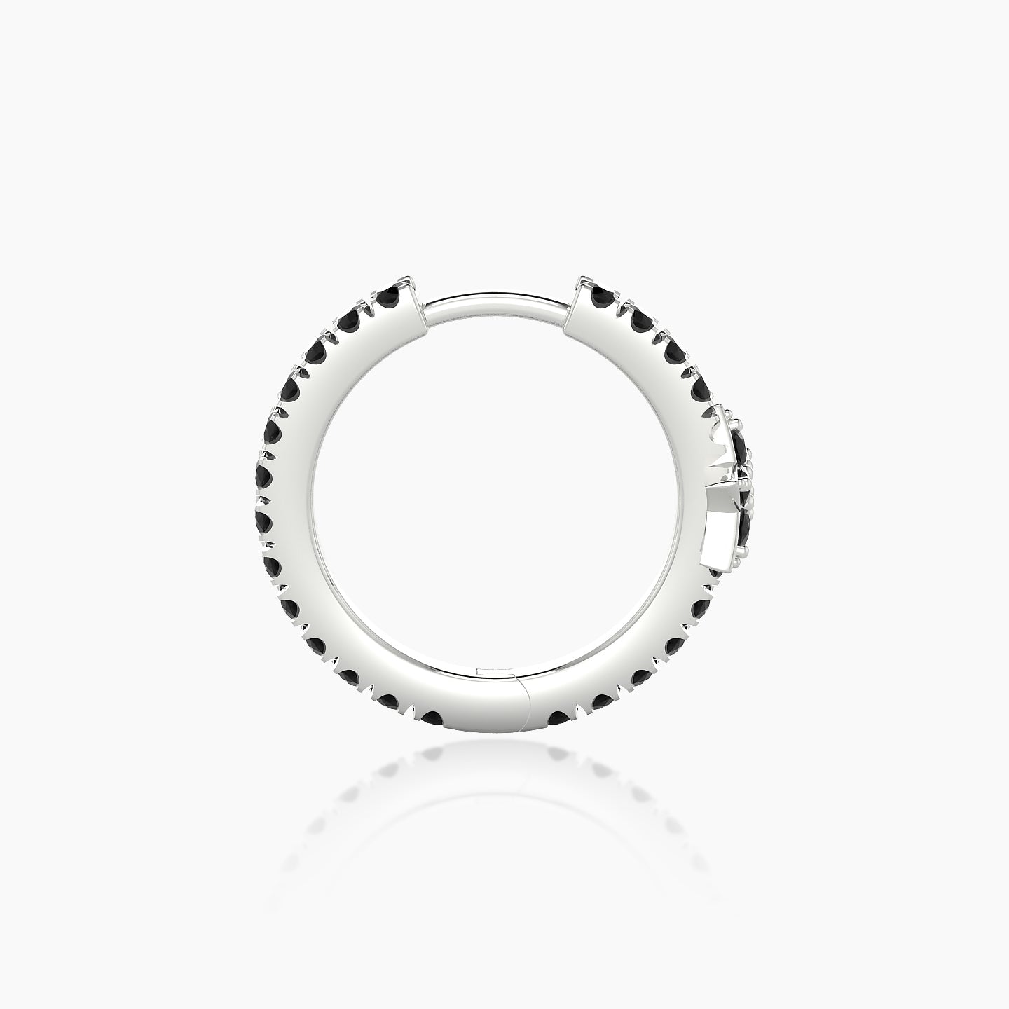 Asteria | 18k White Gold 9.5 mm Star Black Diamond Hoop Piercing