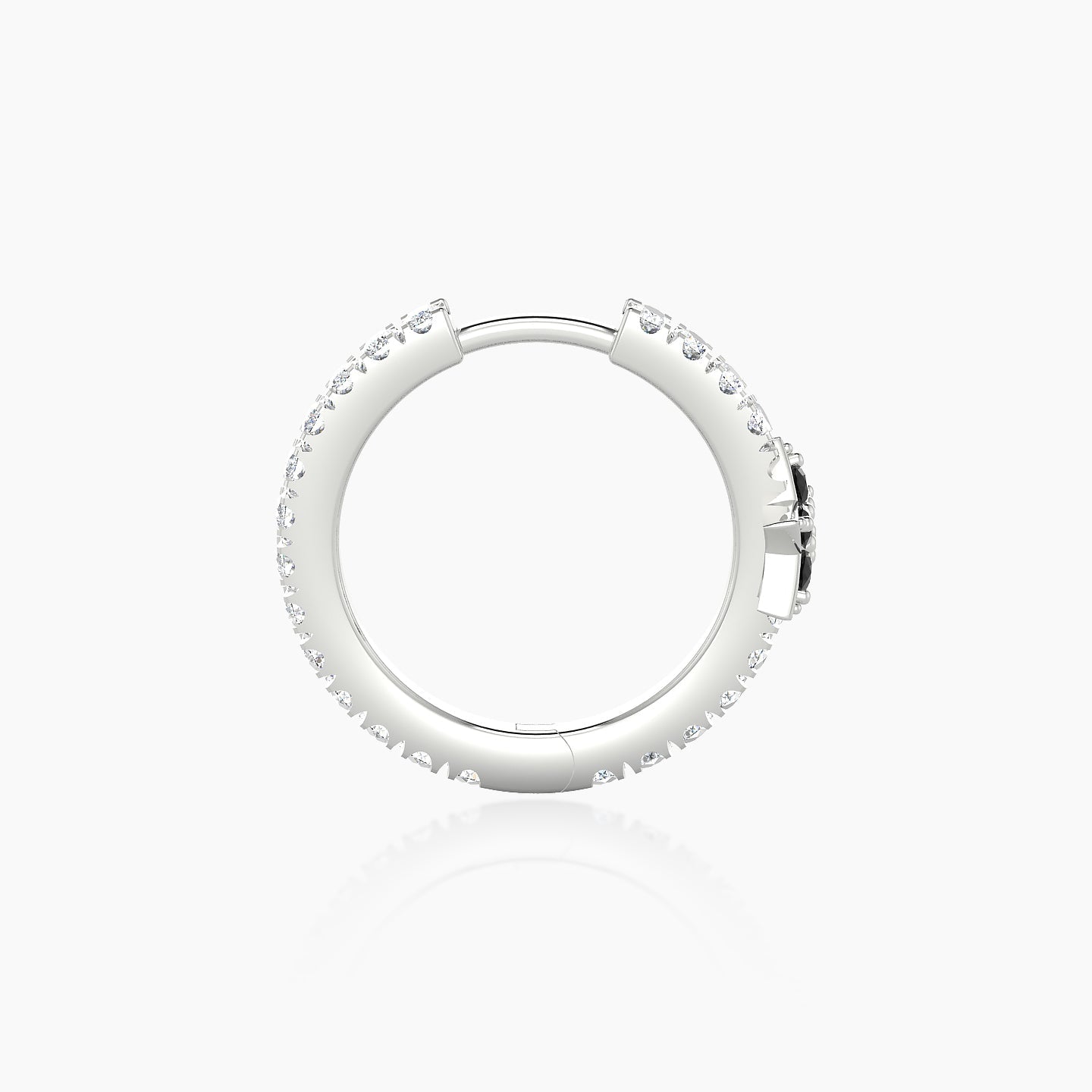 Asteria | 18k White Gold 9.5 mm Star Black Diamond & Diamond Hoop Piercing