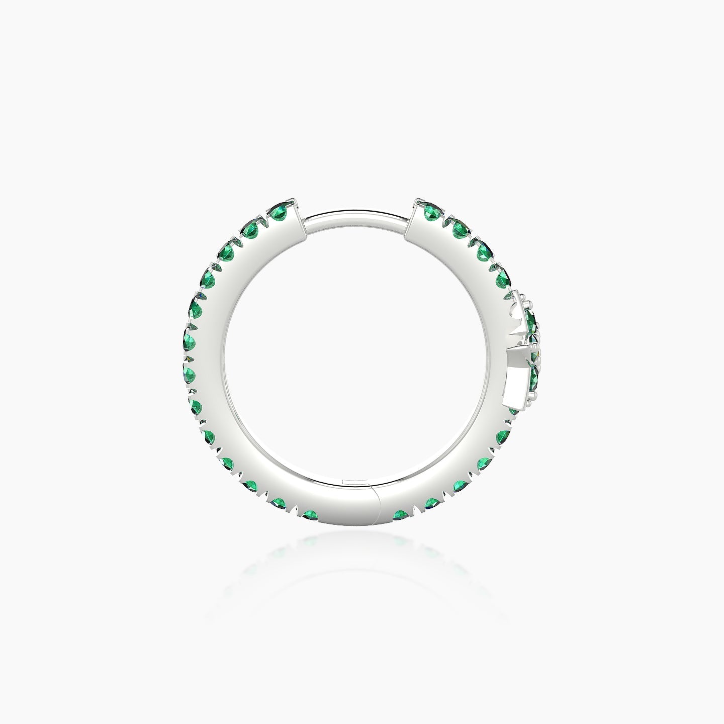 Asteria | 18k White Gold 9.5 mm Star Emerald Hoop Piercing