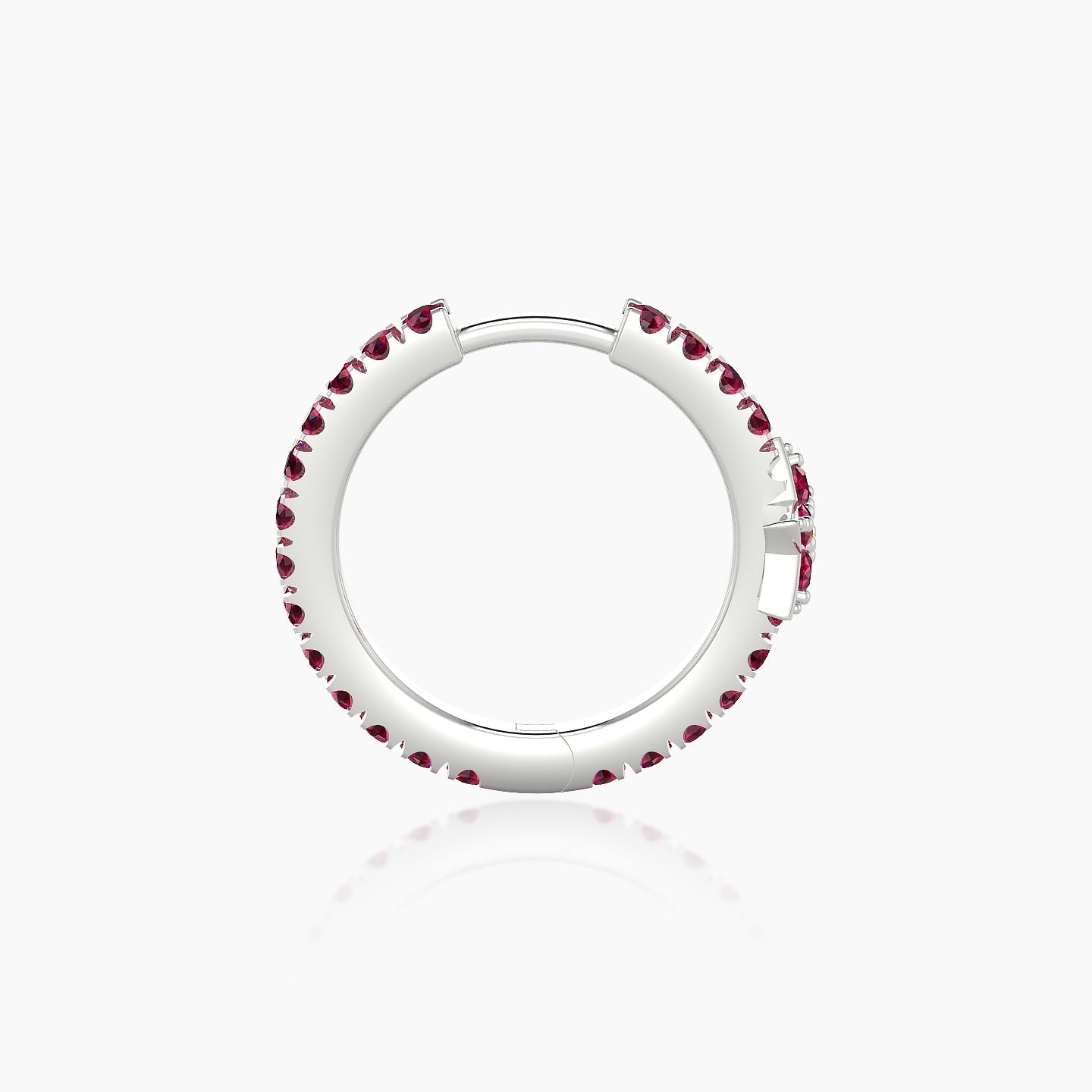 Asteria | 18k White Gold 9.5 mm Star Ruby Hoop Piercing