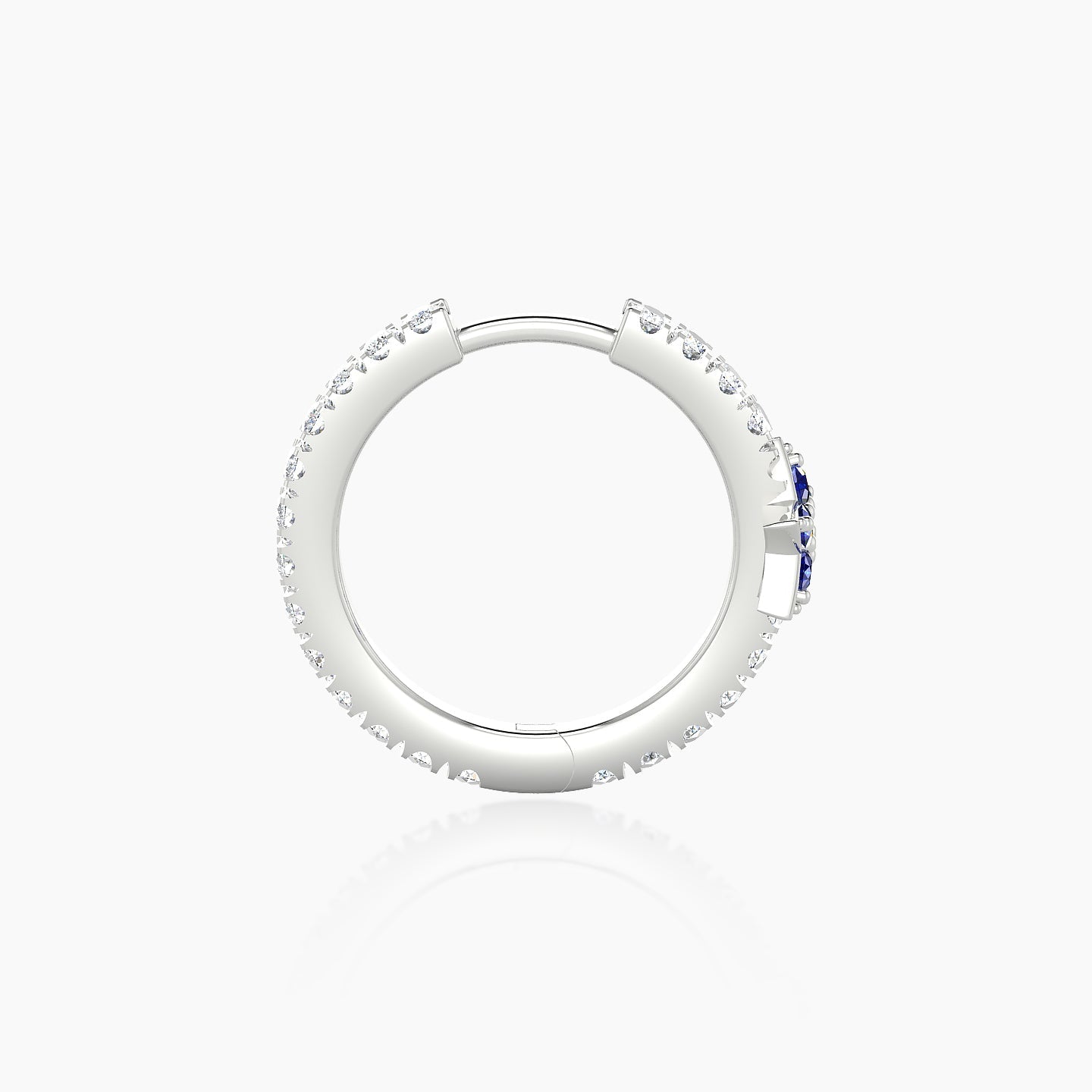 Asteria | 18k White Gold 9.5 mm Star Sapphire & Diamond Hoop Piercing