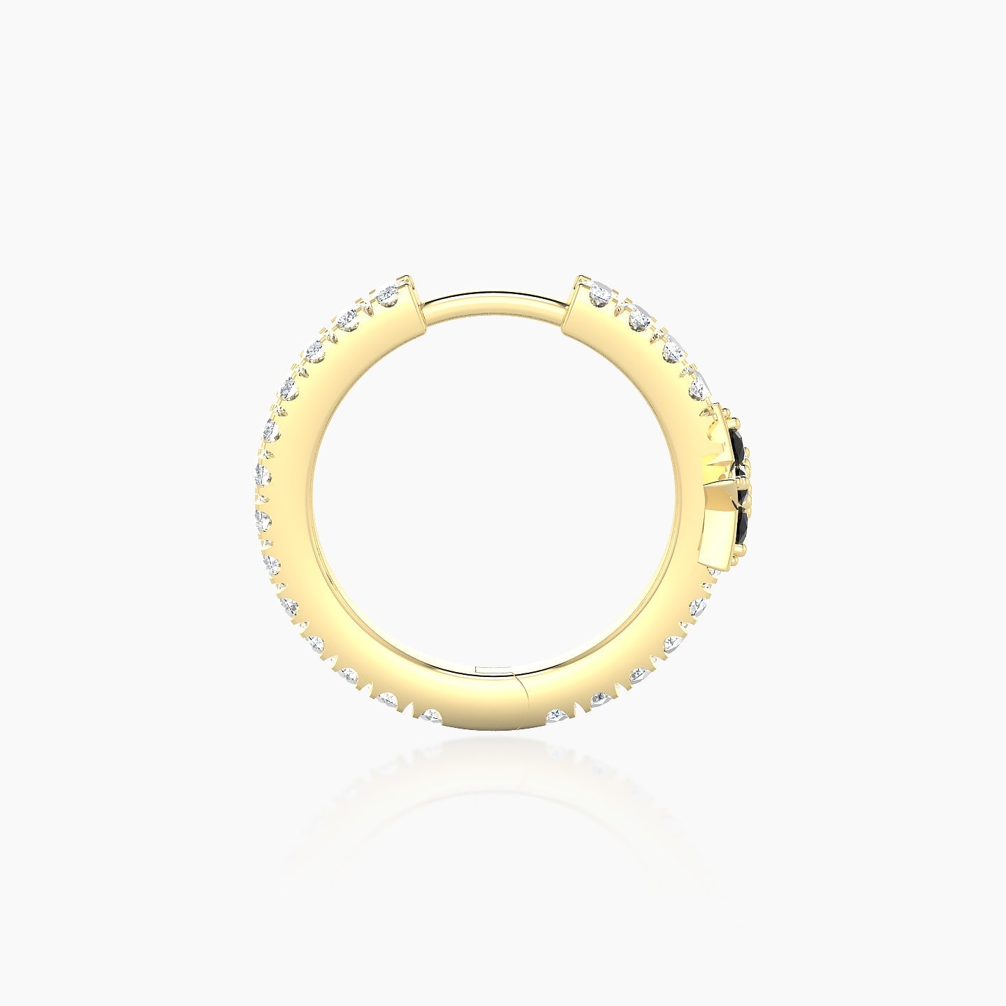 Asteria | 18k Yellow Gold 9.5 mm Star Black Diamond & Diamond Hoop Piercing