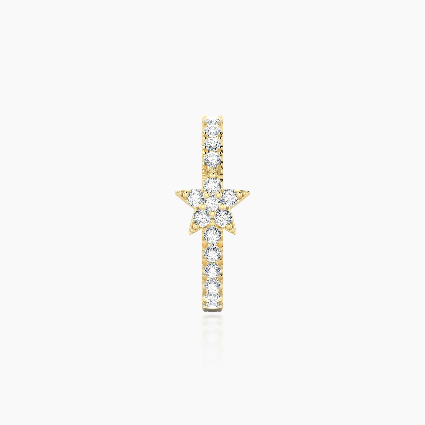 Asteria | 18k Yellow Gold 9.5 mm Star Diamond Nose Ring Piercing