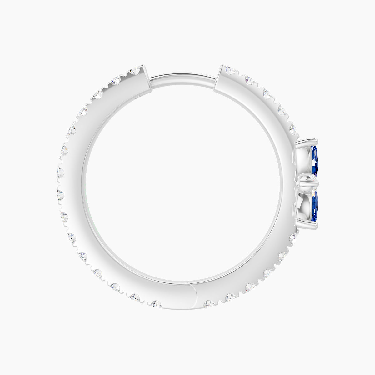 Aurore | 18k White Gold 11 mm Flower Sapphire & Diamond Hoop Piercing