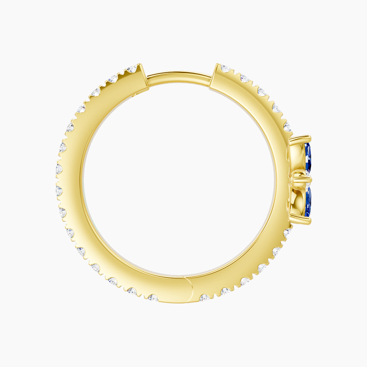 Aurore | 18k Yellow Gold 11 mm Flower Sapphire & Diamond Hoop Piercing