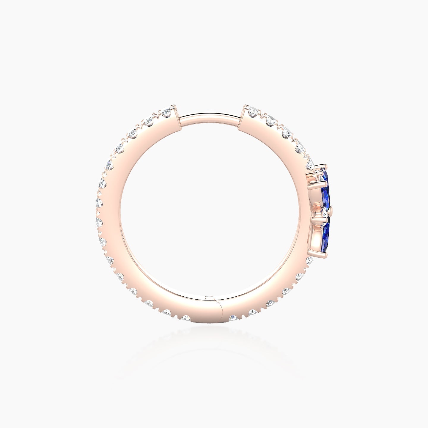 Aurore | 18k Rose Gold 11 mm Flower Sapphire & Diamond Hoop Piercing