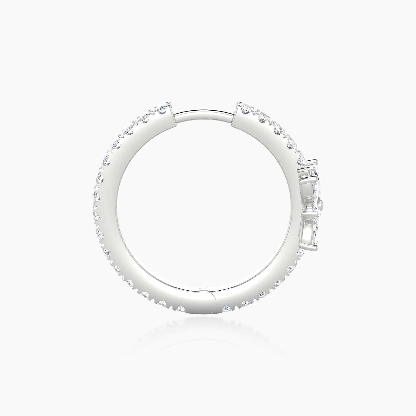 Aurore | 18k White Gold 11 mm Flower Diamond Hoop Piercing