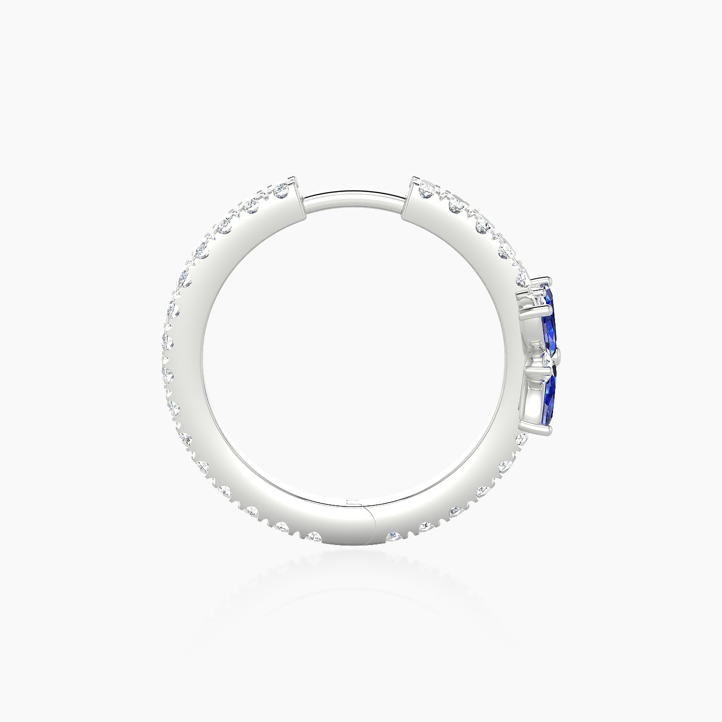 Aurore | 18k White Gold 11 mm Flower Sapphire & Diamond Hoop Piercing