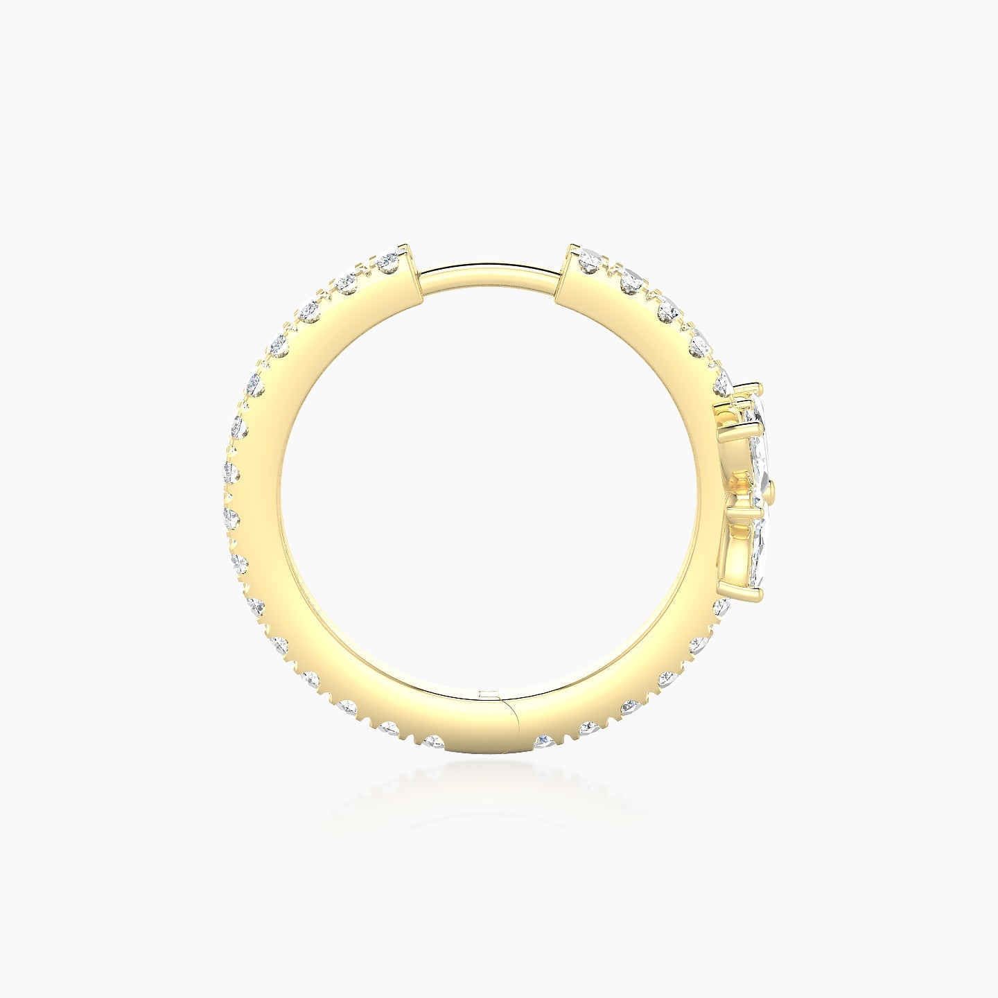Aurore | 18k Yellow Gold 11 mm Flower Diamond Hoop Piercing
