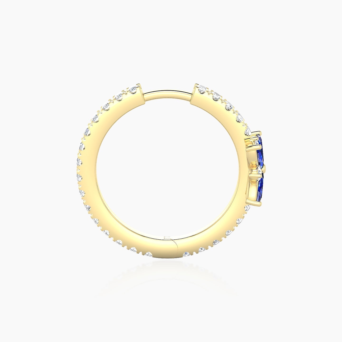 Aurore | 18k Yellow Gold 11 mm Flower Sapphire & Diamond Hoop Piercing