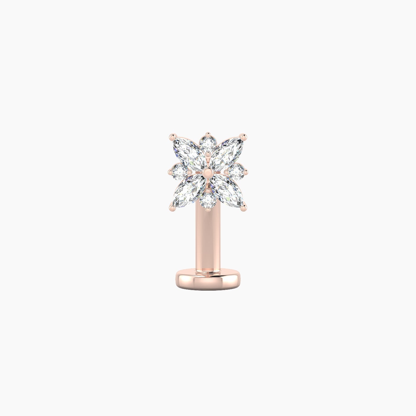 Aurore | 18k Rose Gold 5.5 mm 10 mm Flower Diamond Floating Navel Piercing