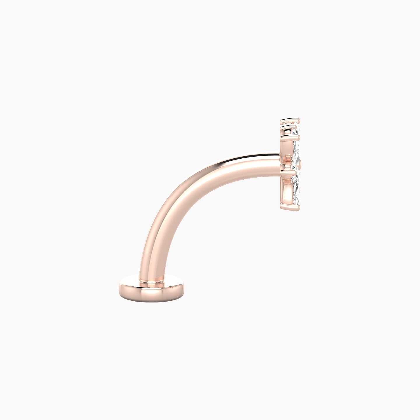 Aurore | 18k Rose Gold 5.5 mm 10 mm Flower Diamond Floating Navel Piercing