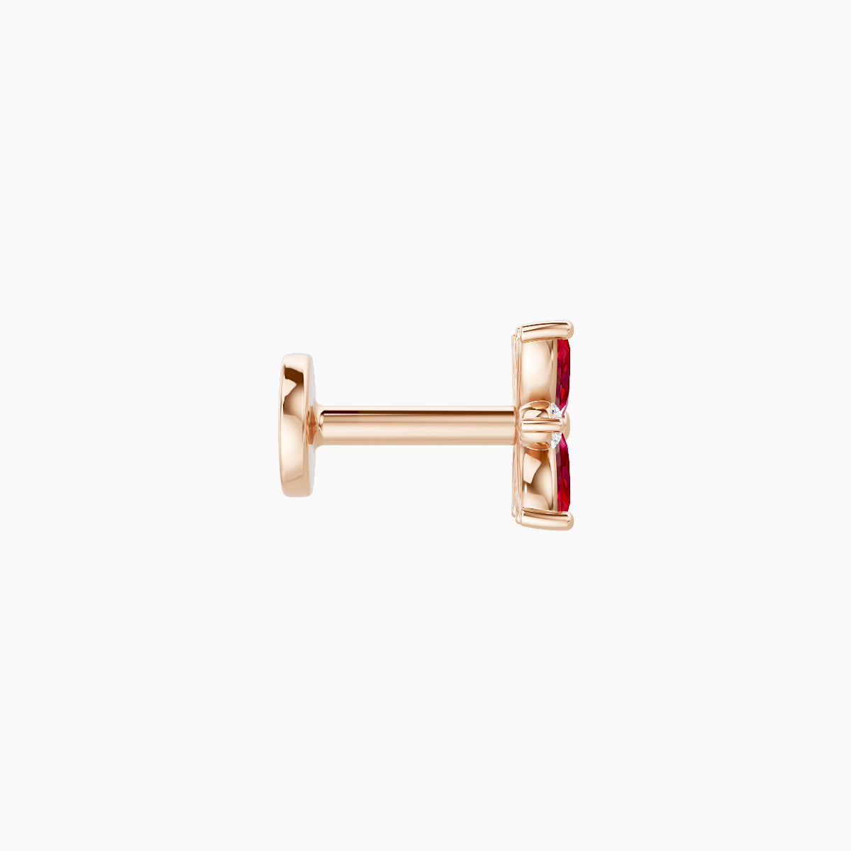 Aurore | 18k Rose Gold 5 mm 5.5 mm Flower Ruby & Diamond Piercing