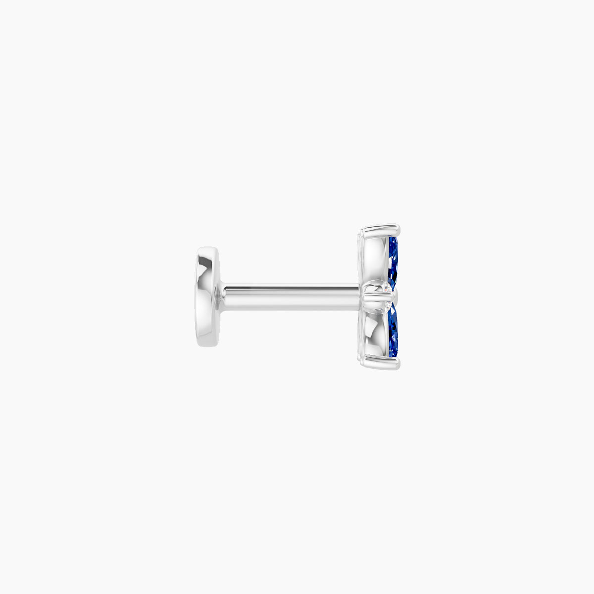 Aurore | 18k White Gold 5 mm 5.5 mm Flower Sapphire & Diamond Piercing