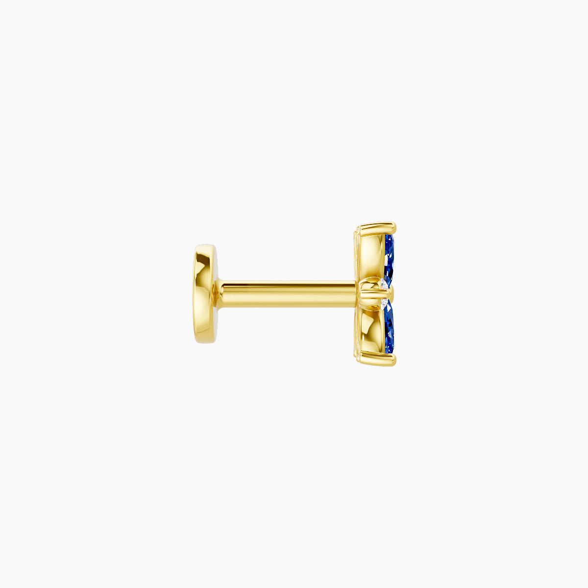 Aurore | 18k Yellow Gold 5 mm 5.5 mm Flower Sapphire & Diamond Piercing