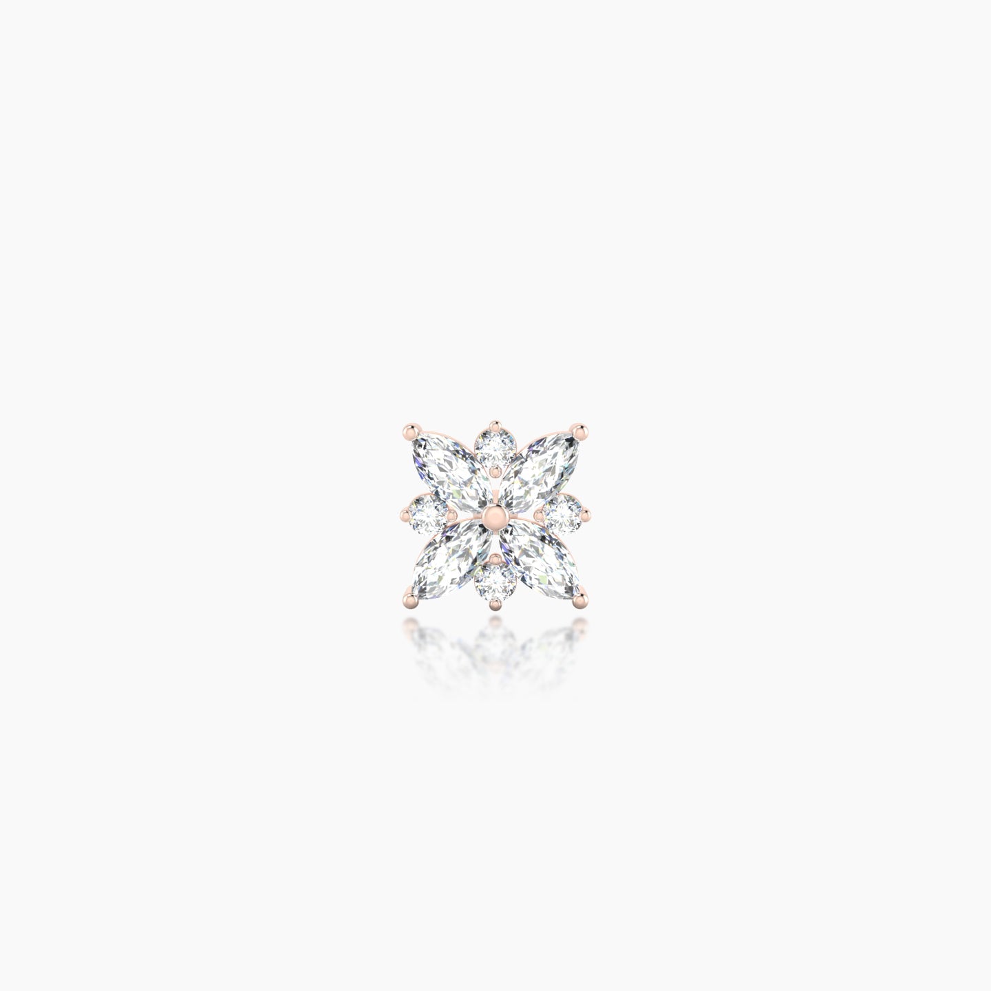 Aurore | 18k Rose Gold 5.5 mm 5 mm Flower Diamond Piercing