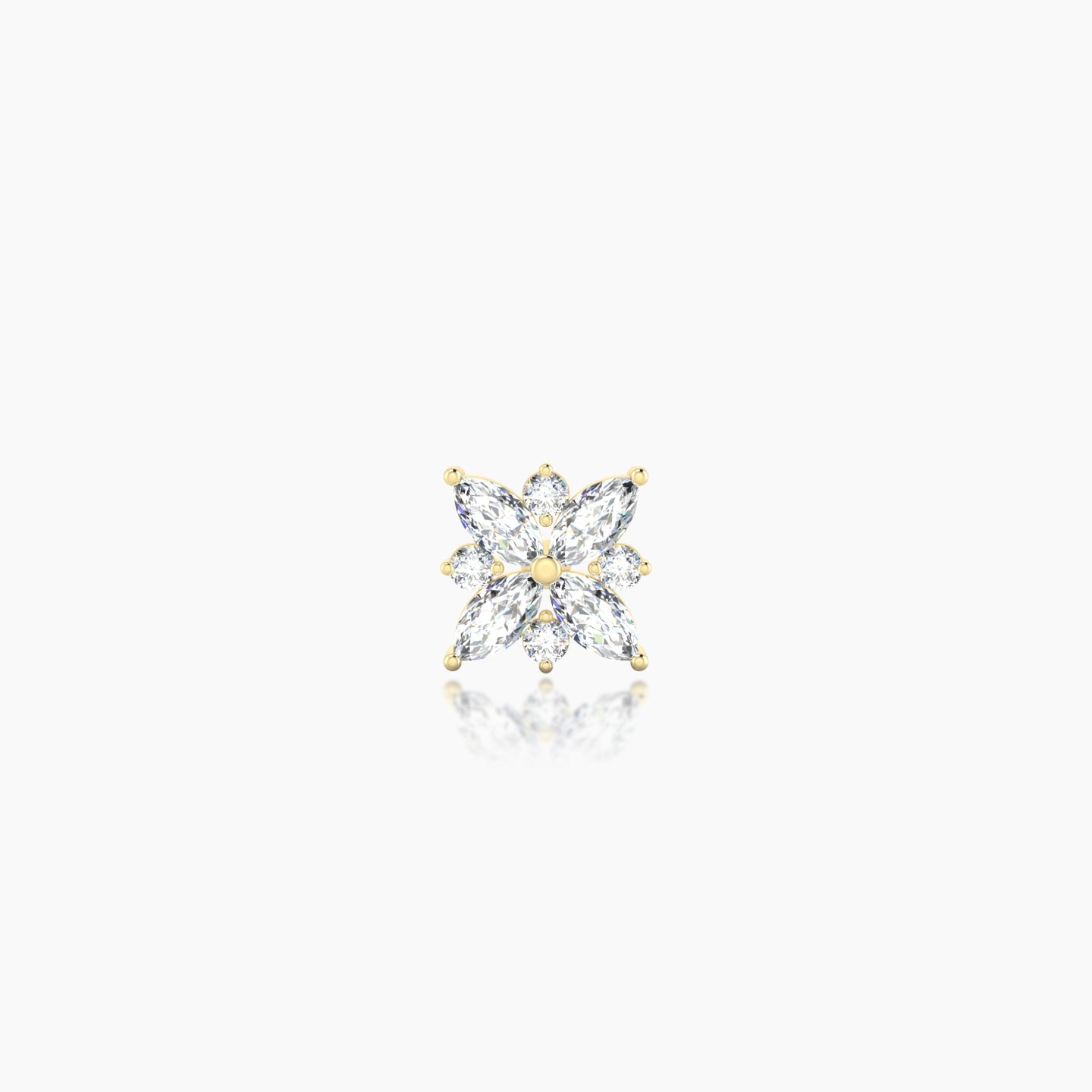 Aurore | 18k Yellow Gold 5.5 mm 5 mm Flower Diamond Piercing